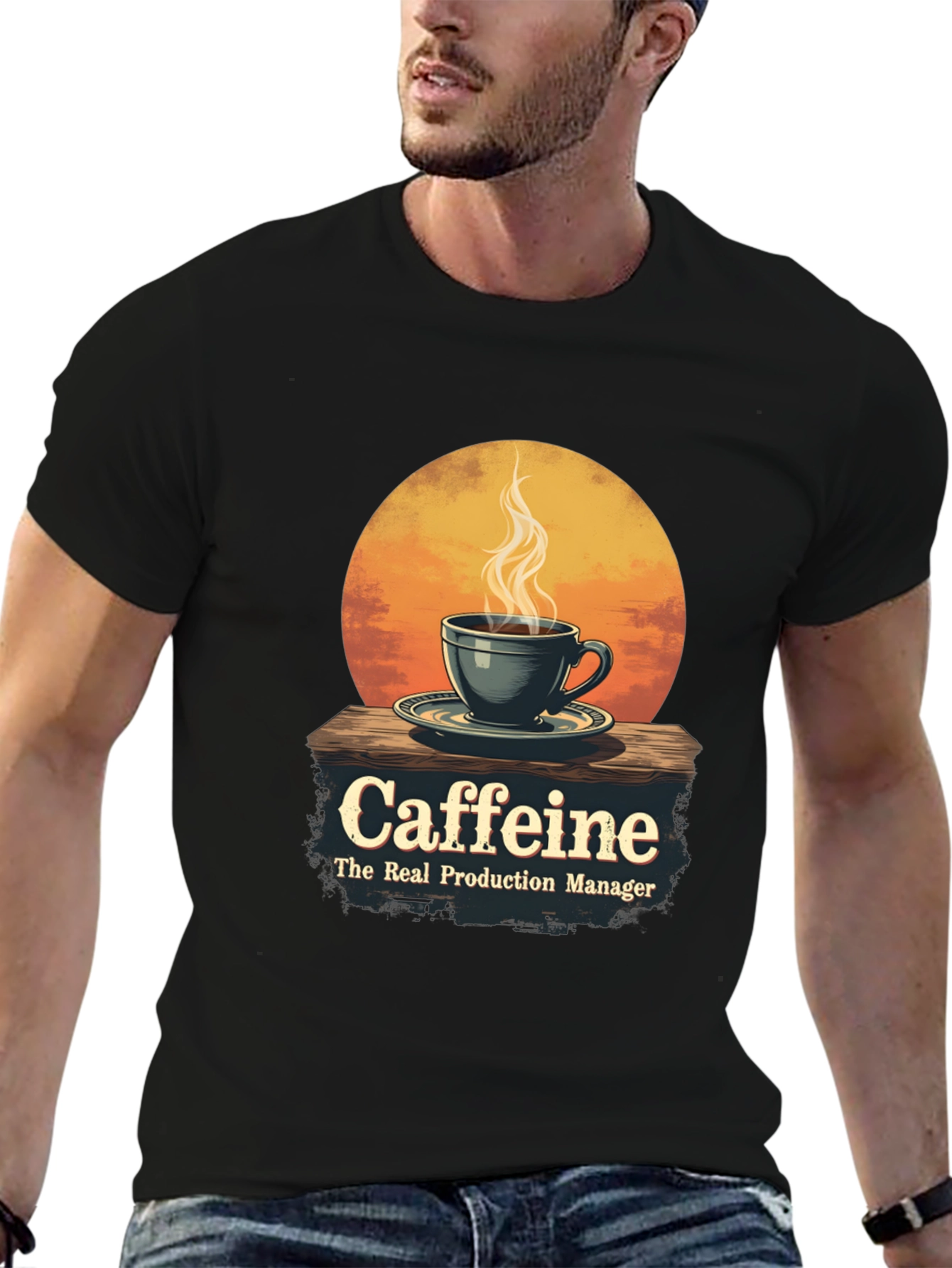 Black Caffeine: The Real Production Manager T-Shirt view 6