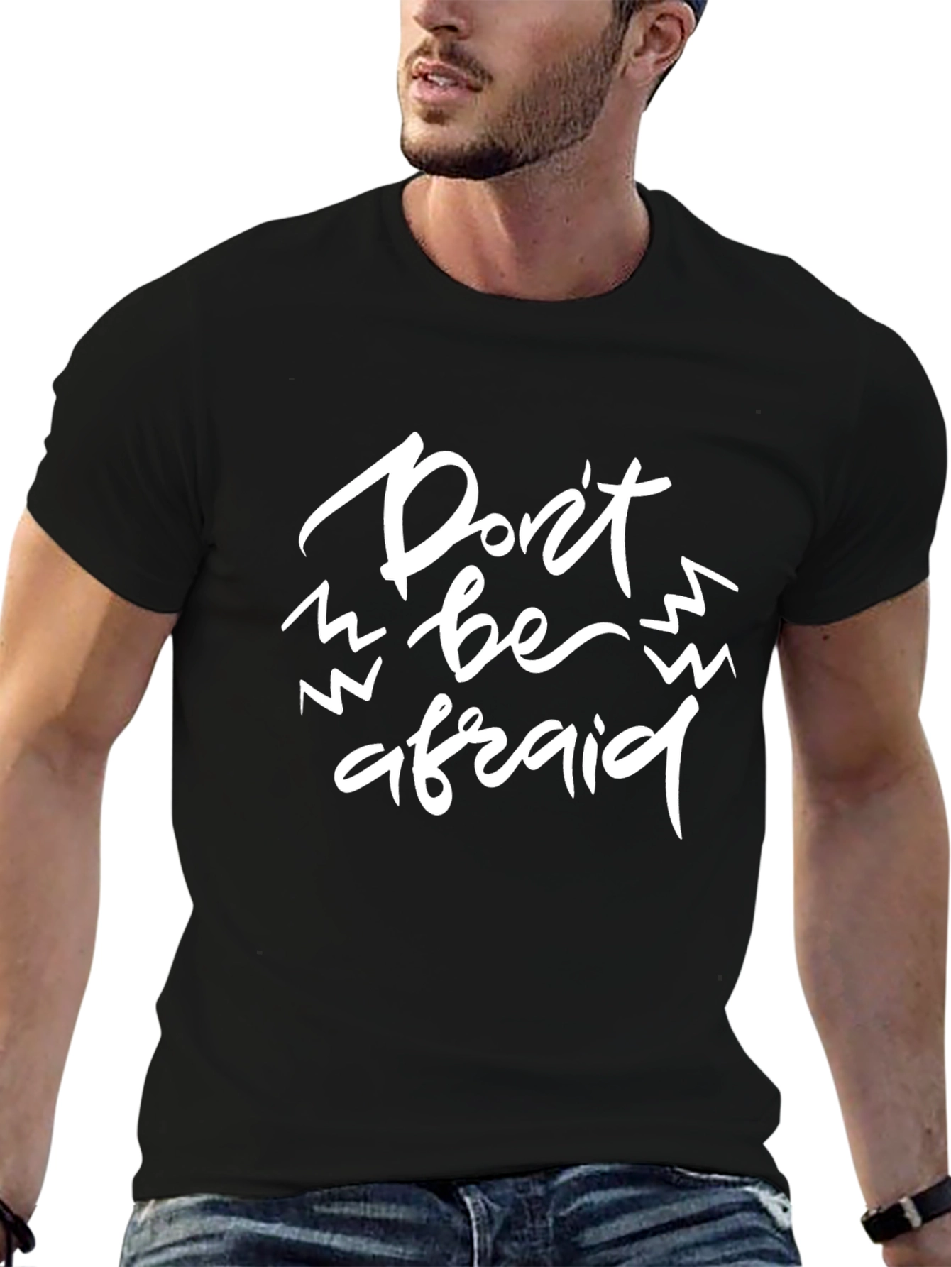 Black Don't be Afraid Graphic T-Shirt view 6