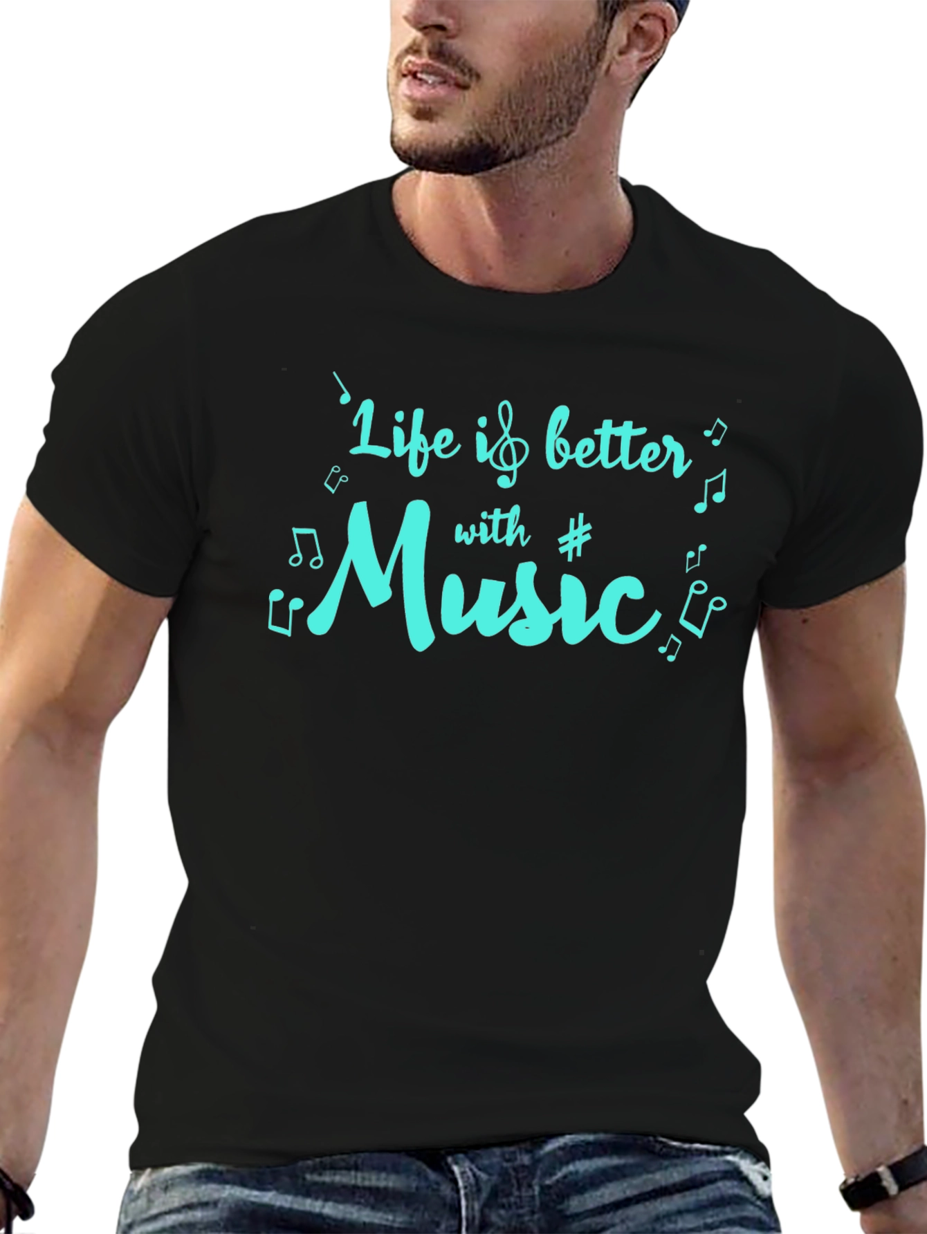 Black Life is Better with Music T-Shirt view 6
