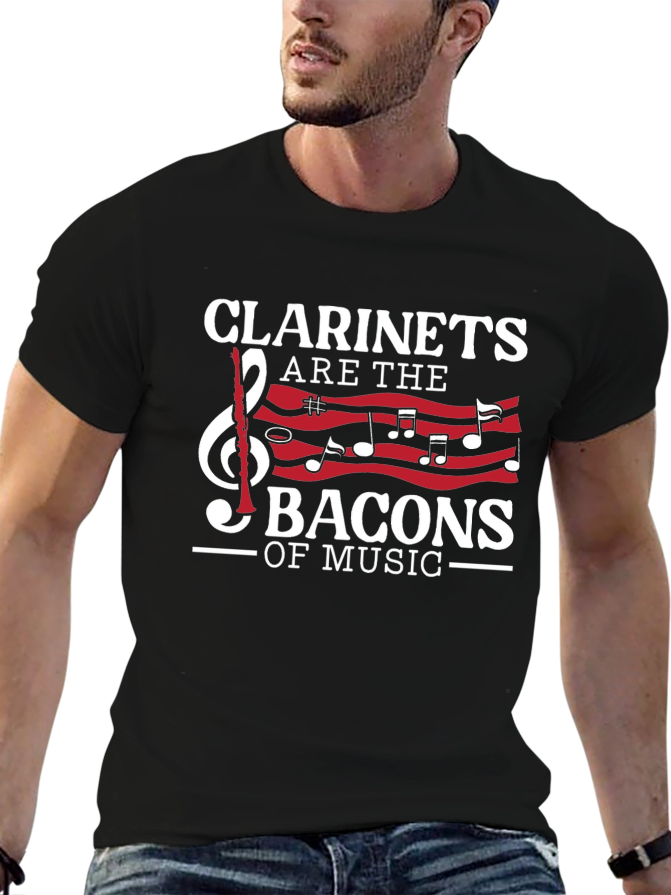 Black Clarinets are the Bacons of Music Graphic T-Shirt view 6