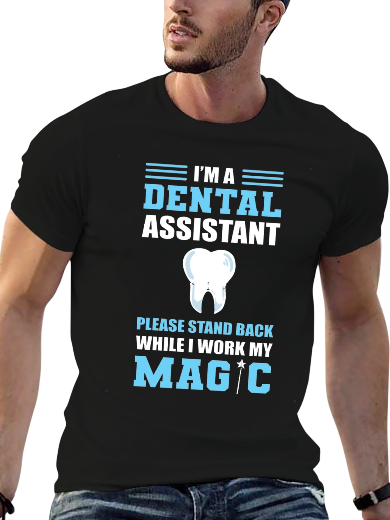 Black Dental Assistant Magic T-Shirt view 6