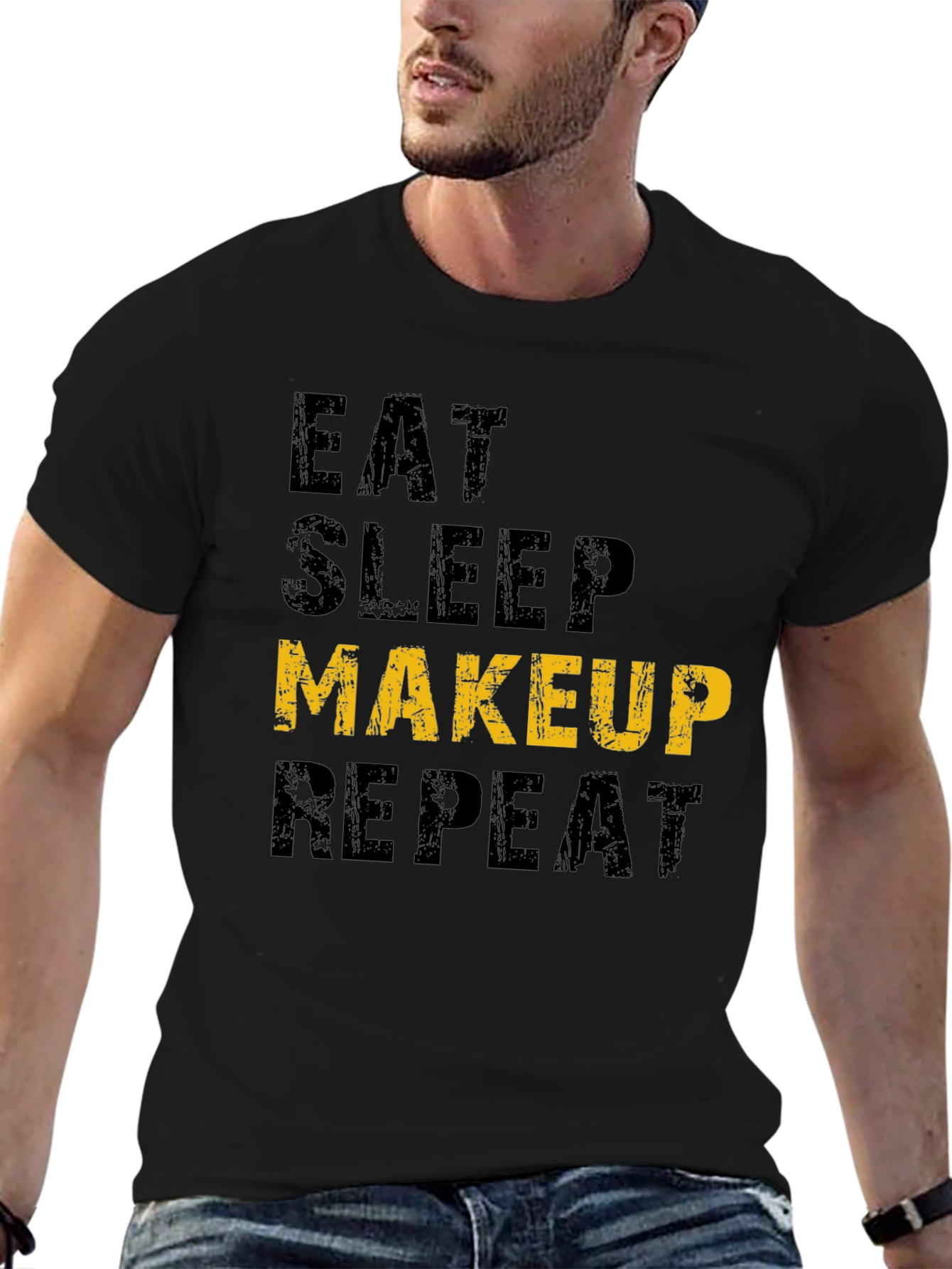 Black Eat Sleep Makeup Repeat Graphic T-Shirt view 6