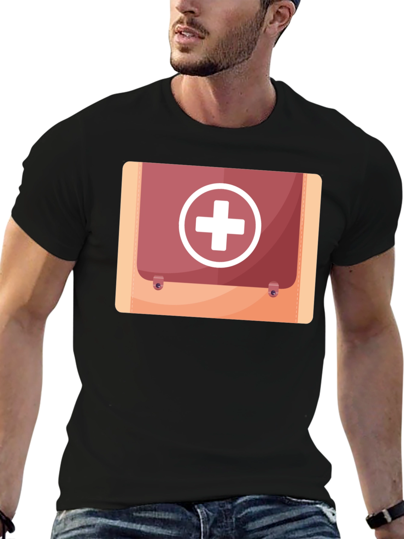 Black First Aid Kit Graphic Black Tee view 6
