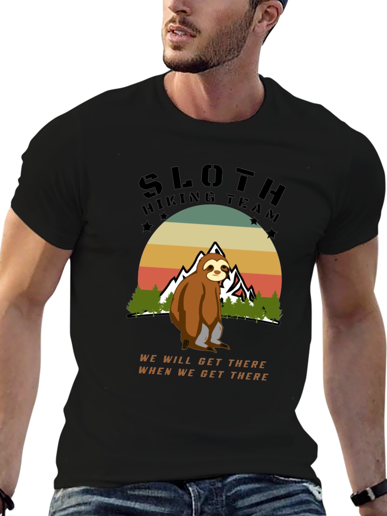 Black Sloth Hiking Team Tee view 6