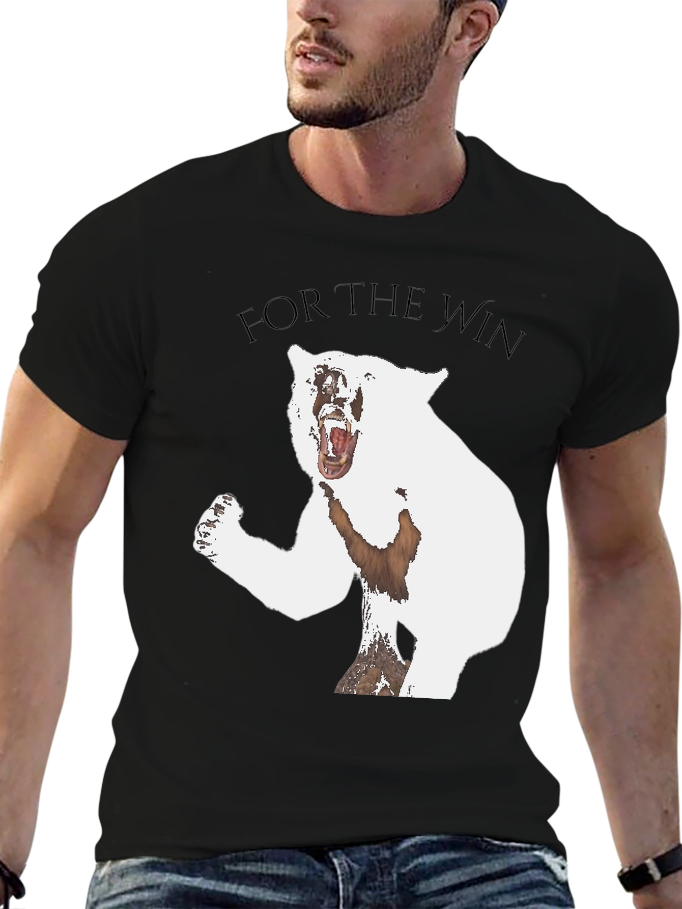 Black For The Win Bear Graphic Tee - Black view 6