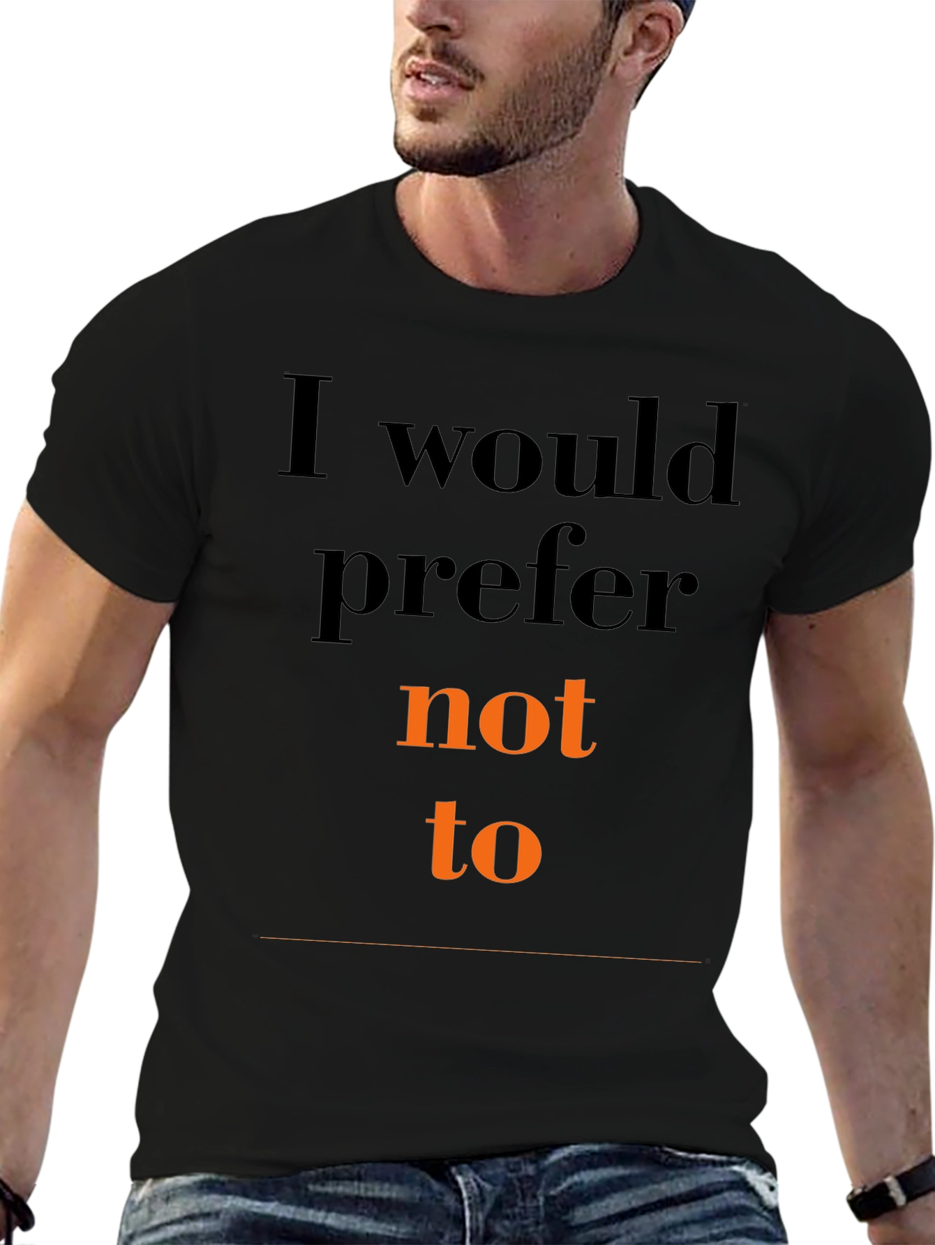 Black I Would Prefer Not To Graphic T-Shirt view 6