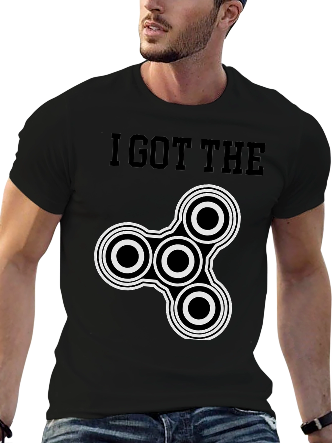 Black I Got The Spinner T-Shirt - Black Cotton Blend Tee view 6