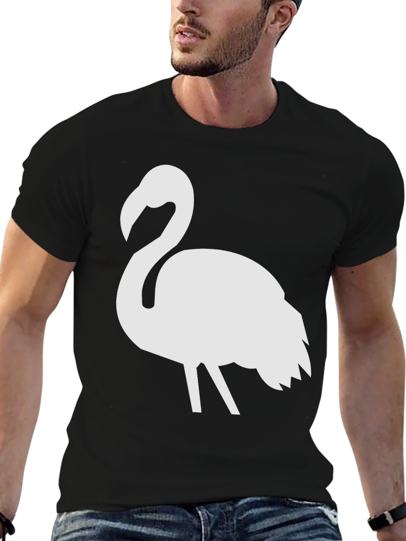 Black Flamingo Graphic Tee - Men's Black T-Shirt view 6