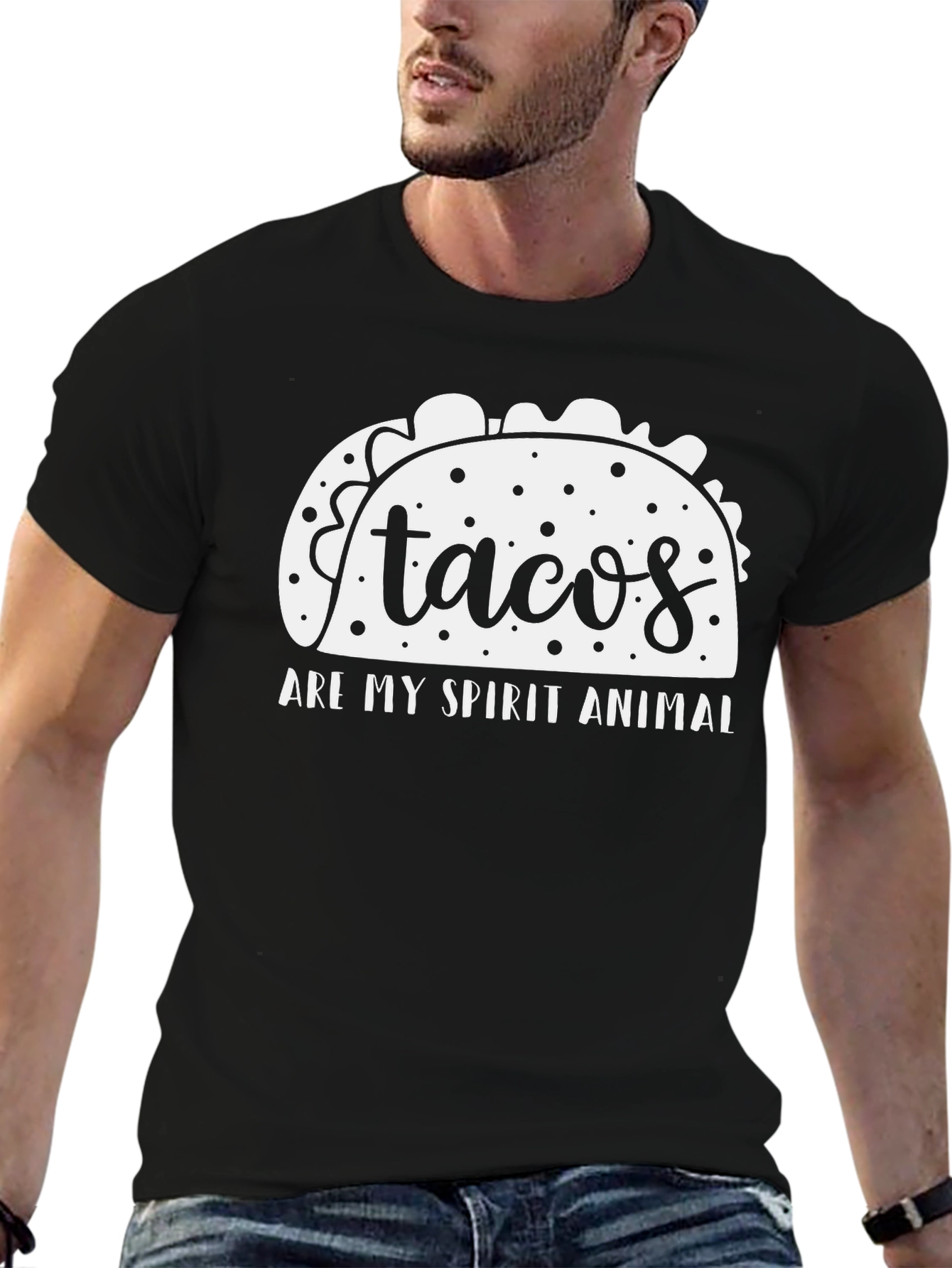 Black Tacos Are My Spirit Animal Graphic Tee view 6