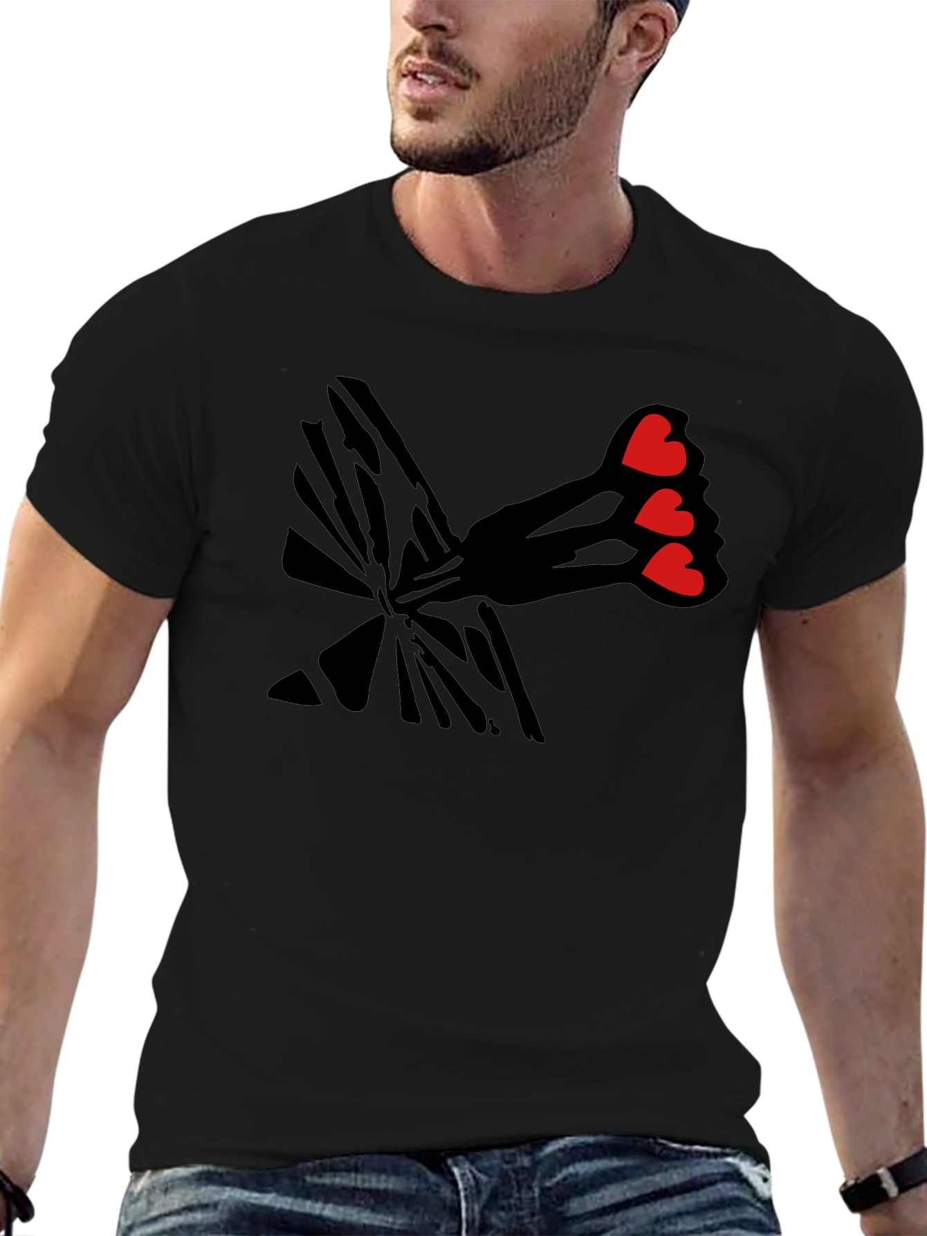 Black Heart Dart T-Shirt - Love Target view 6