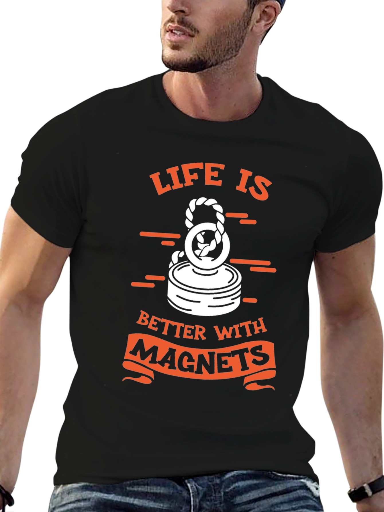 Life is Better with Magnets Black T-Shirt - 6