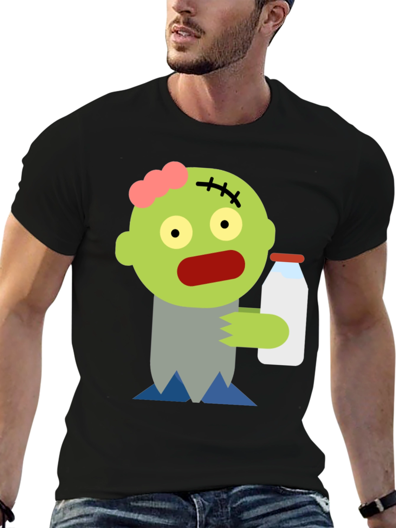 Black Zombie Milk T-Shirt - Spooky Fun! view 6