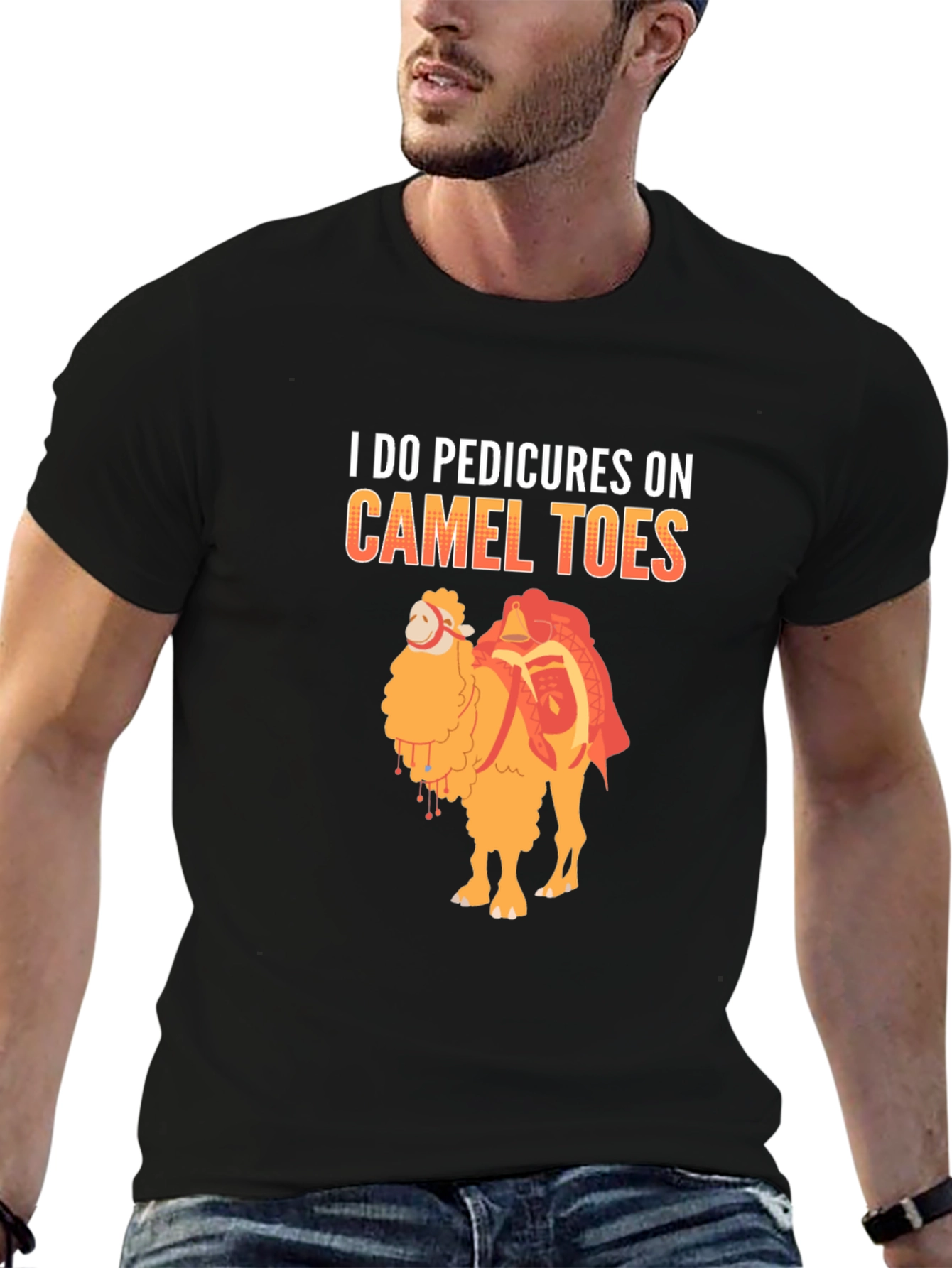 Black Pedicure Camel Toes Funny Graphic T-Shirt view 6
