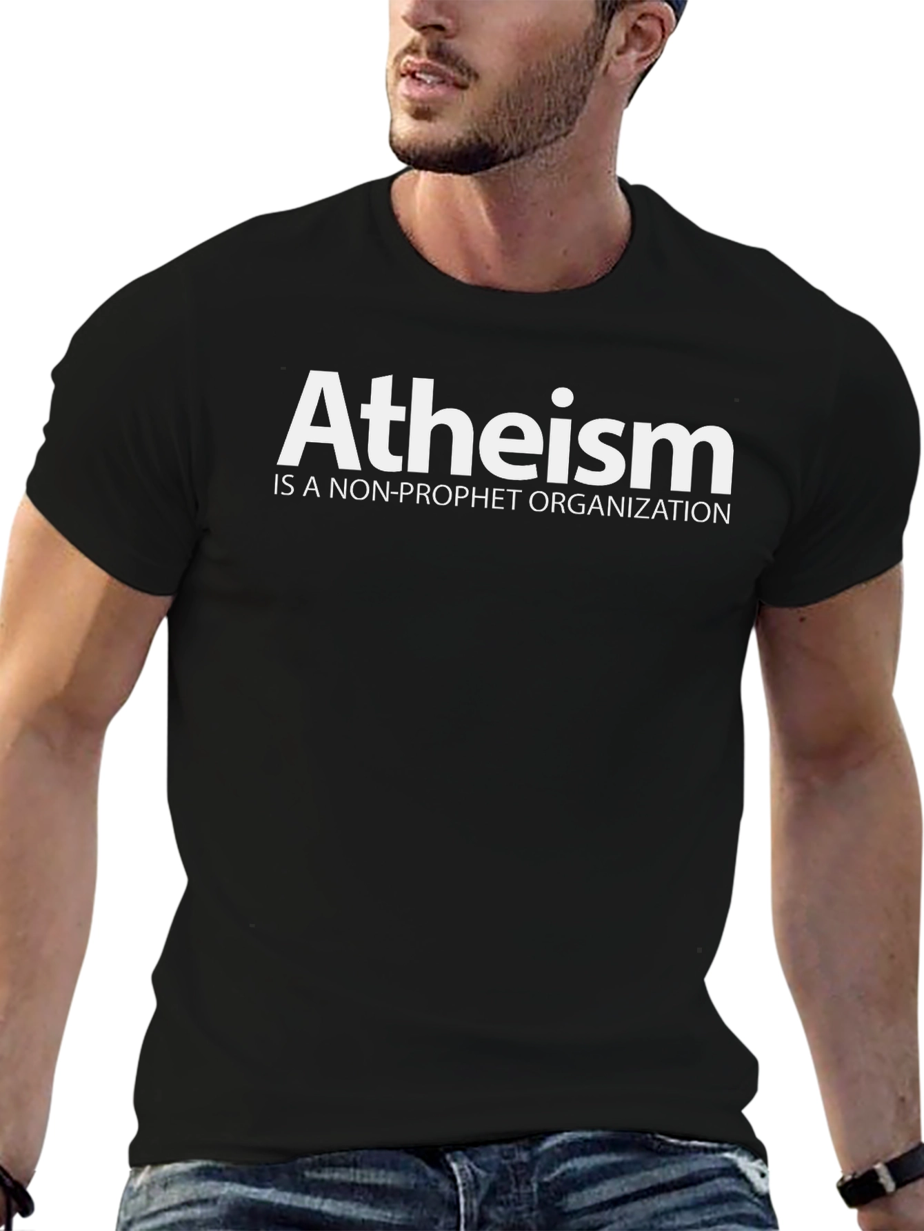 Black Atheism Non-Profit Statement T-Shirt view 6