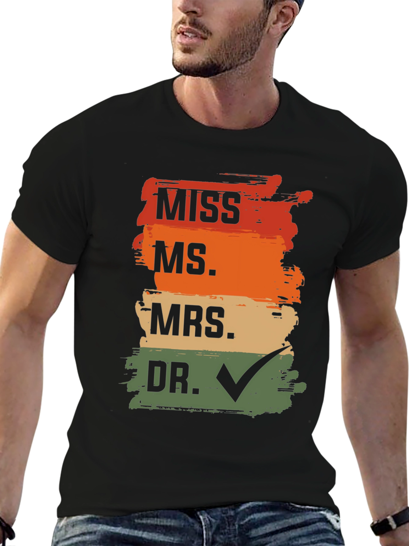 Black Doctor Graduation T-Shirt - MISS MS MRS DR Check view 6