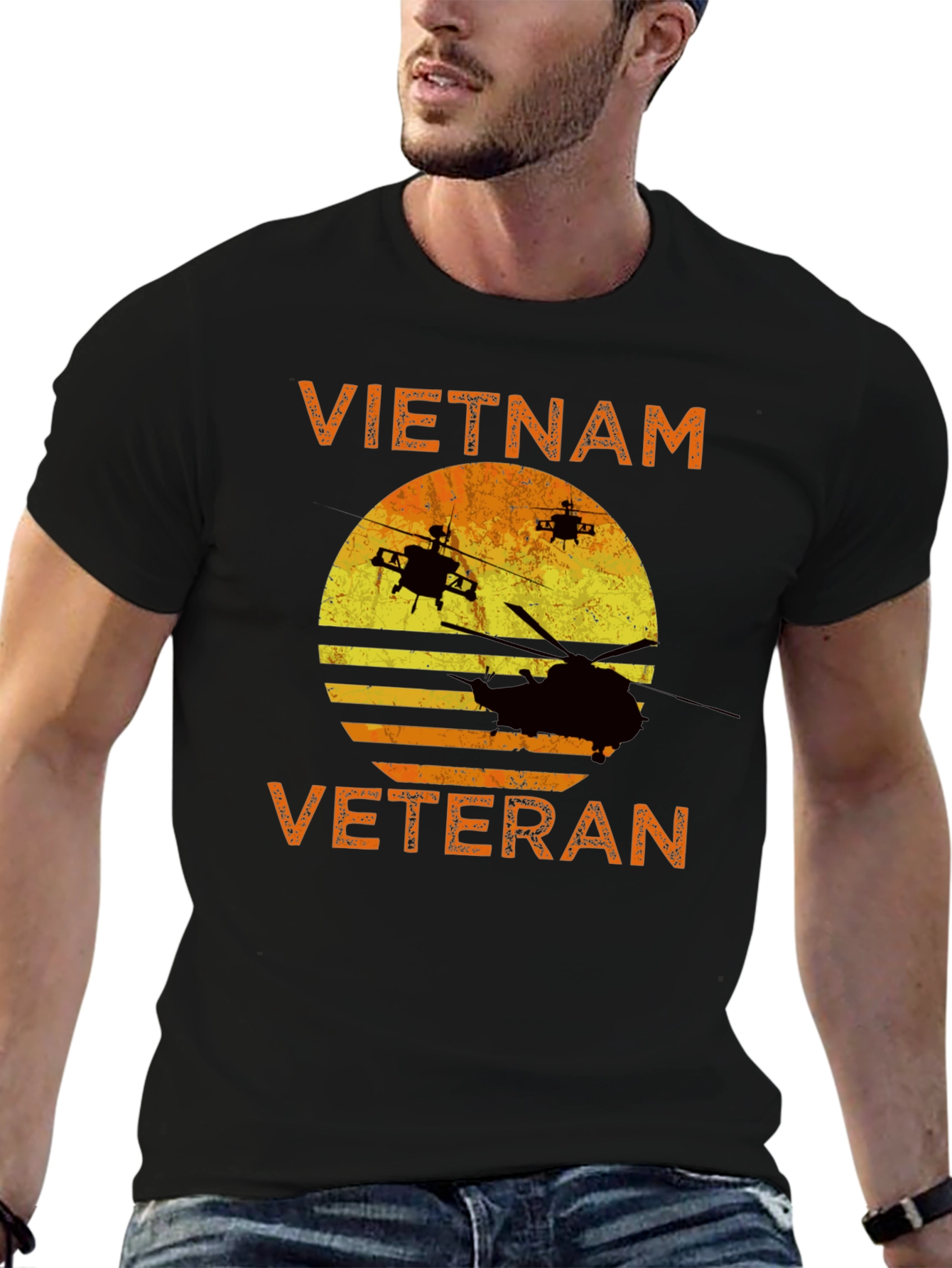 Black Vietnam Veteran Graphic T-Shirt view 6