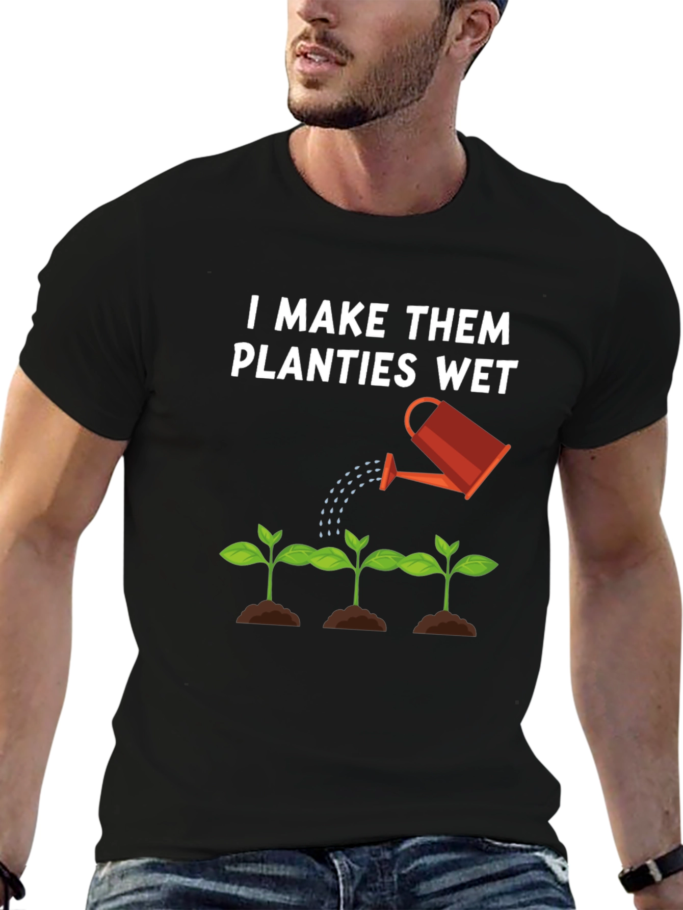 Black I Make Them Planties Wet Black T-Shirt view 6