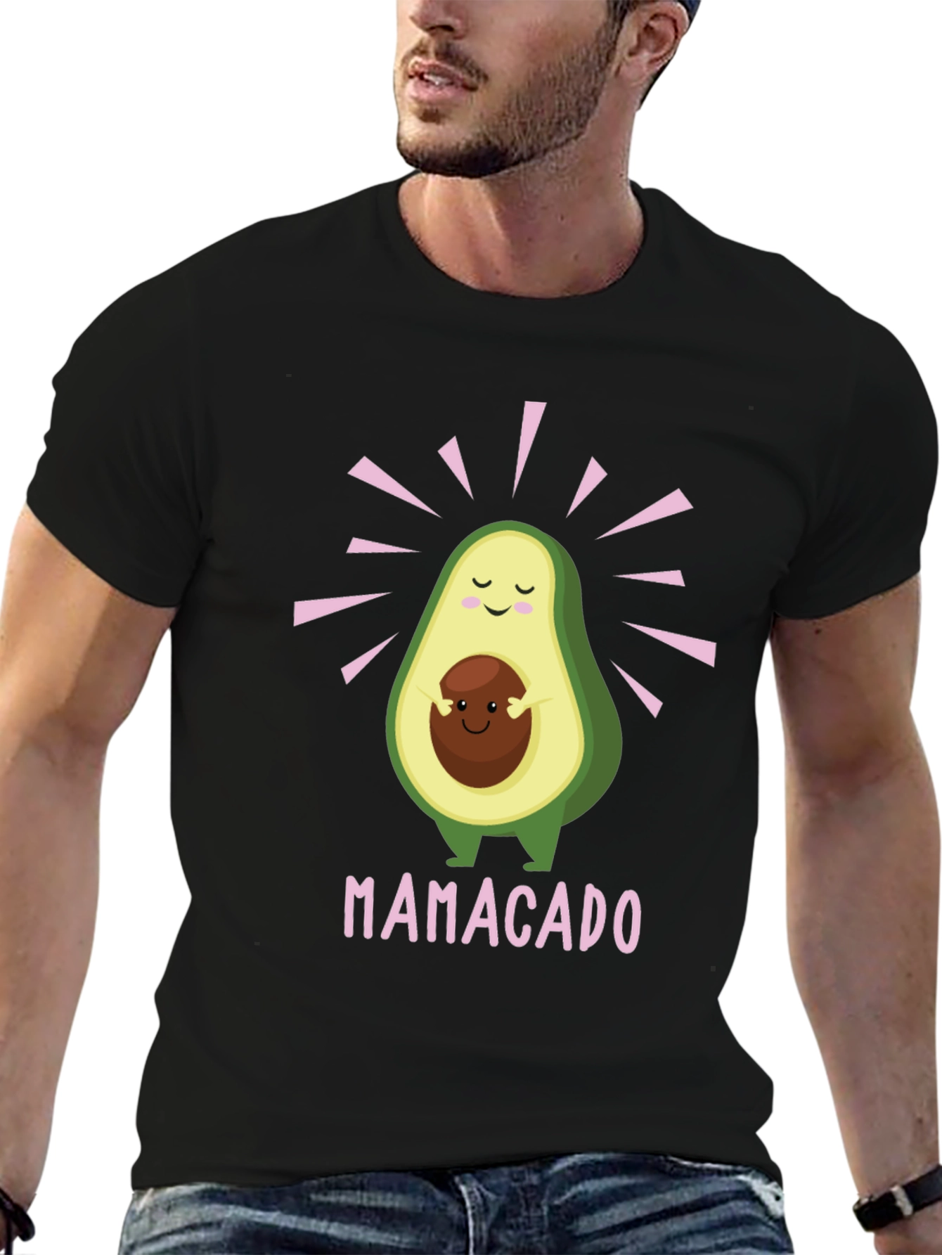 Black Mamacado T-Shirt - Avocado Motherhood Tee view 6