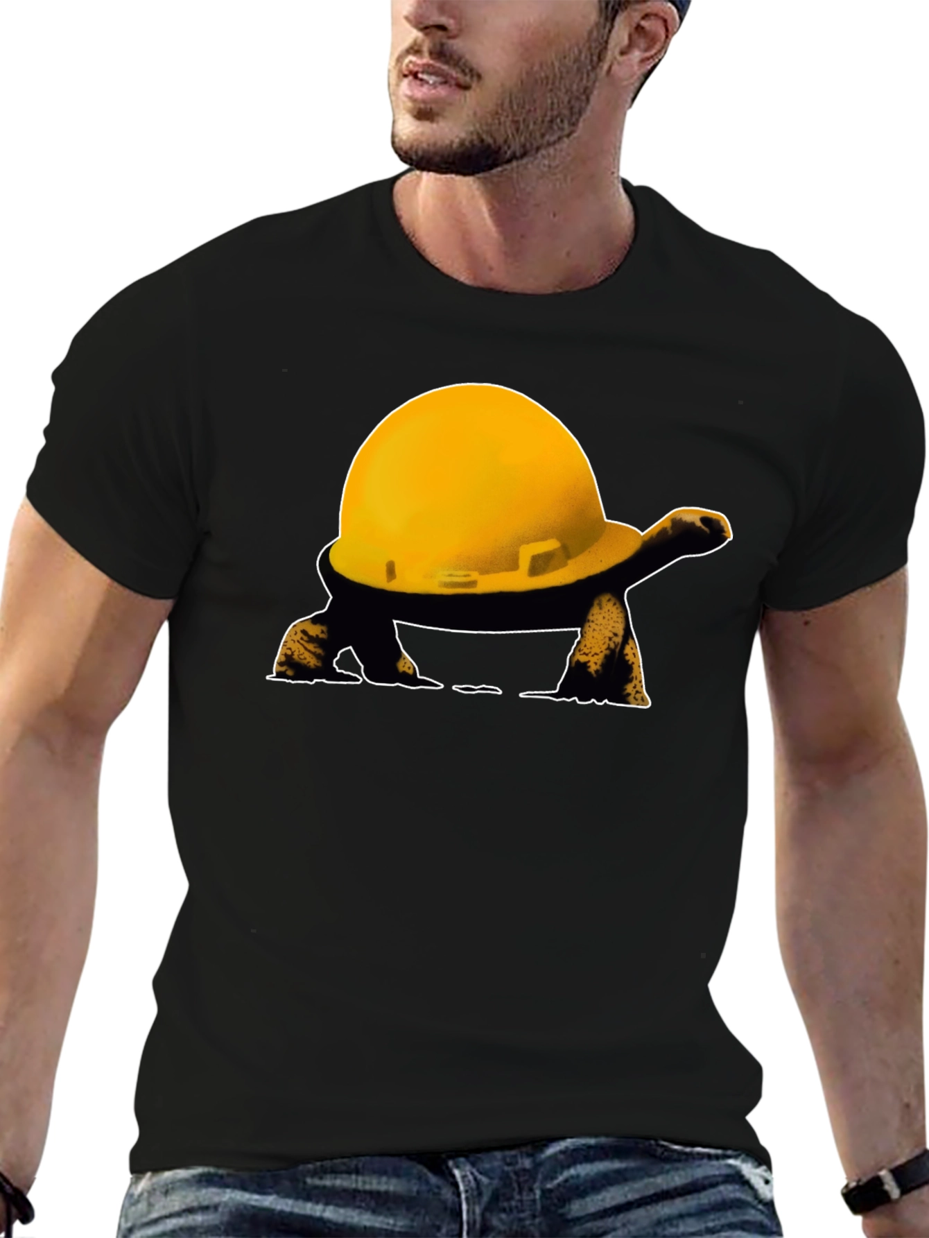 Black Turtle Hard Hat T-Shirt view 6