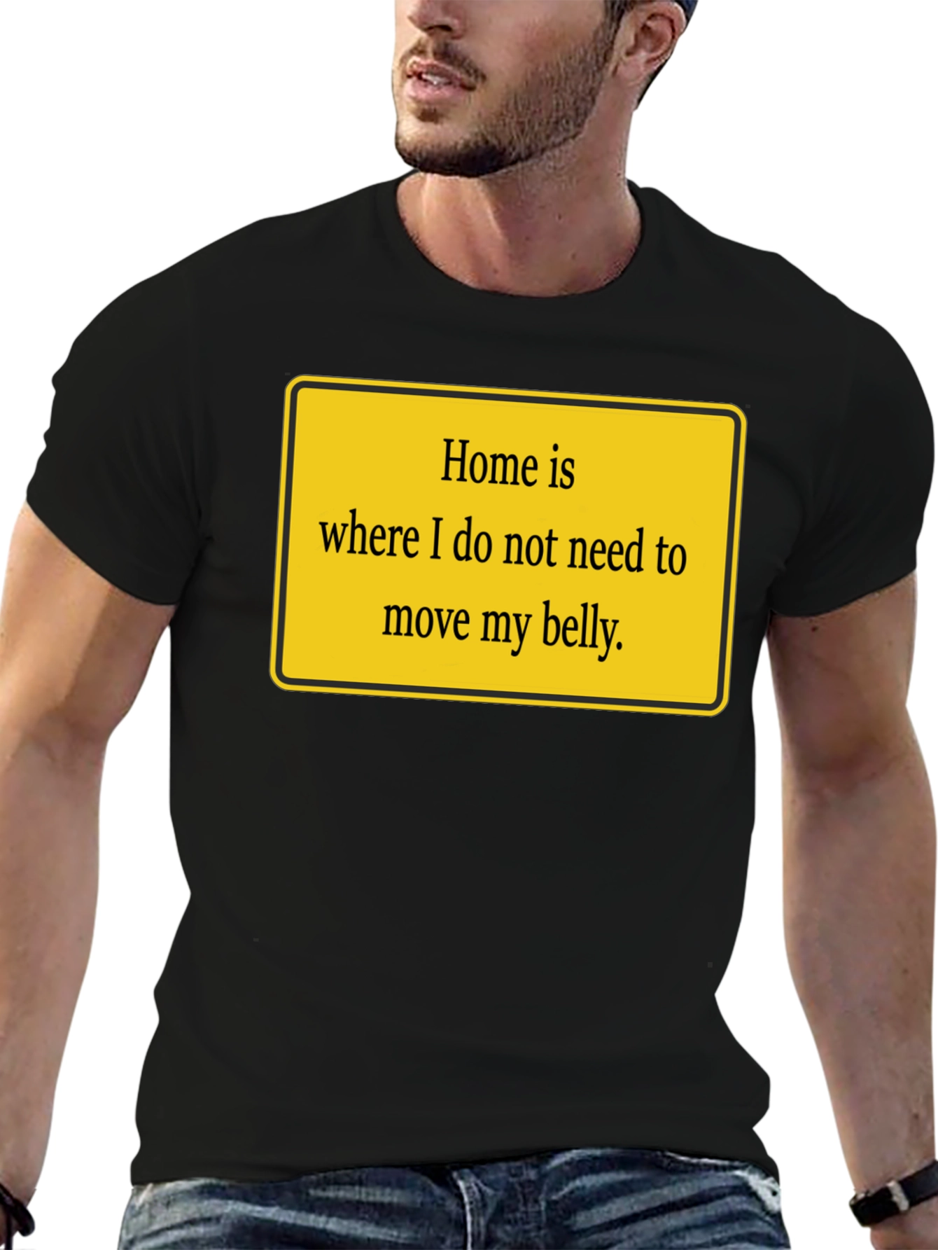 Black Home is Where My Belly is Comfy T-Shirt view 6