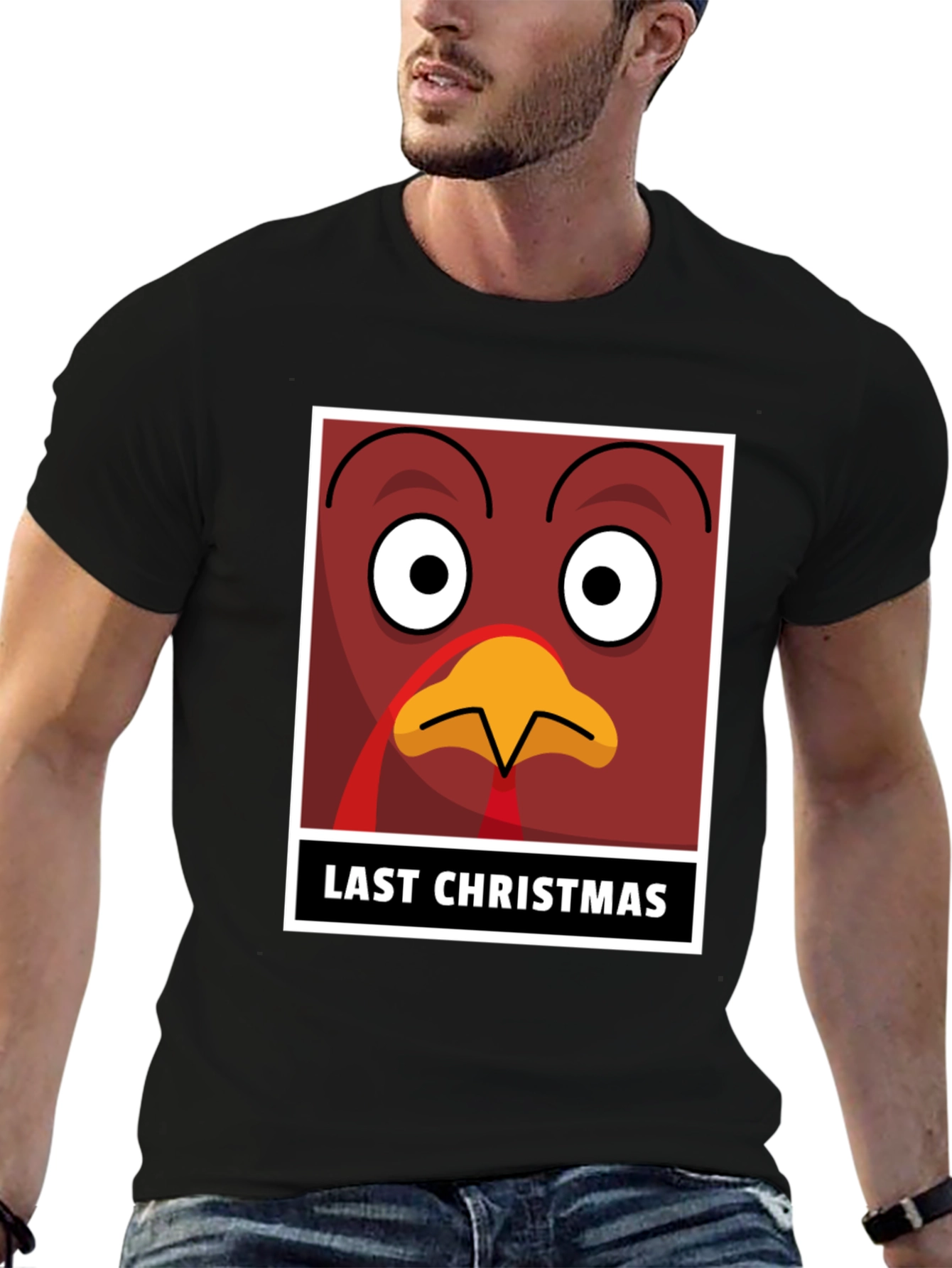 Black Funny Turkey Last Christmas T-Shirt view 6