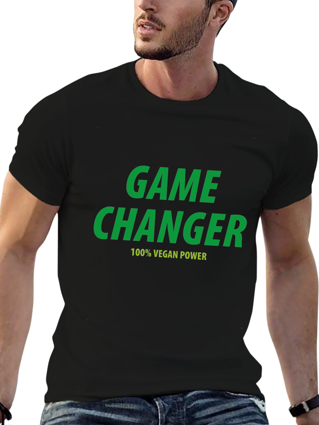 Black Vegan Power T-Shirt - Game Changer Tee view 6
