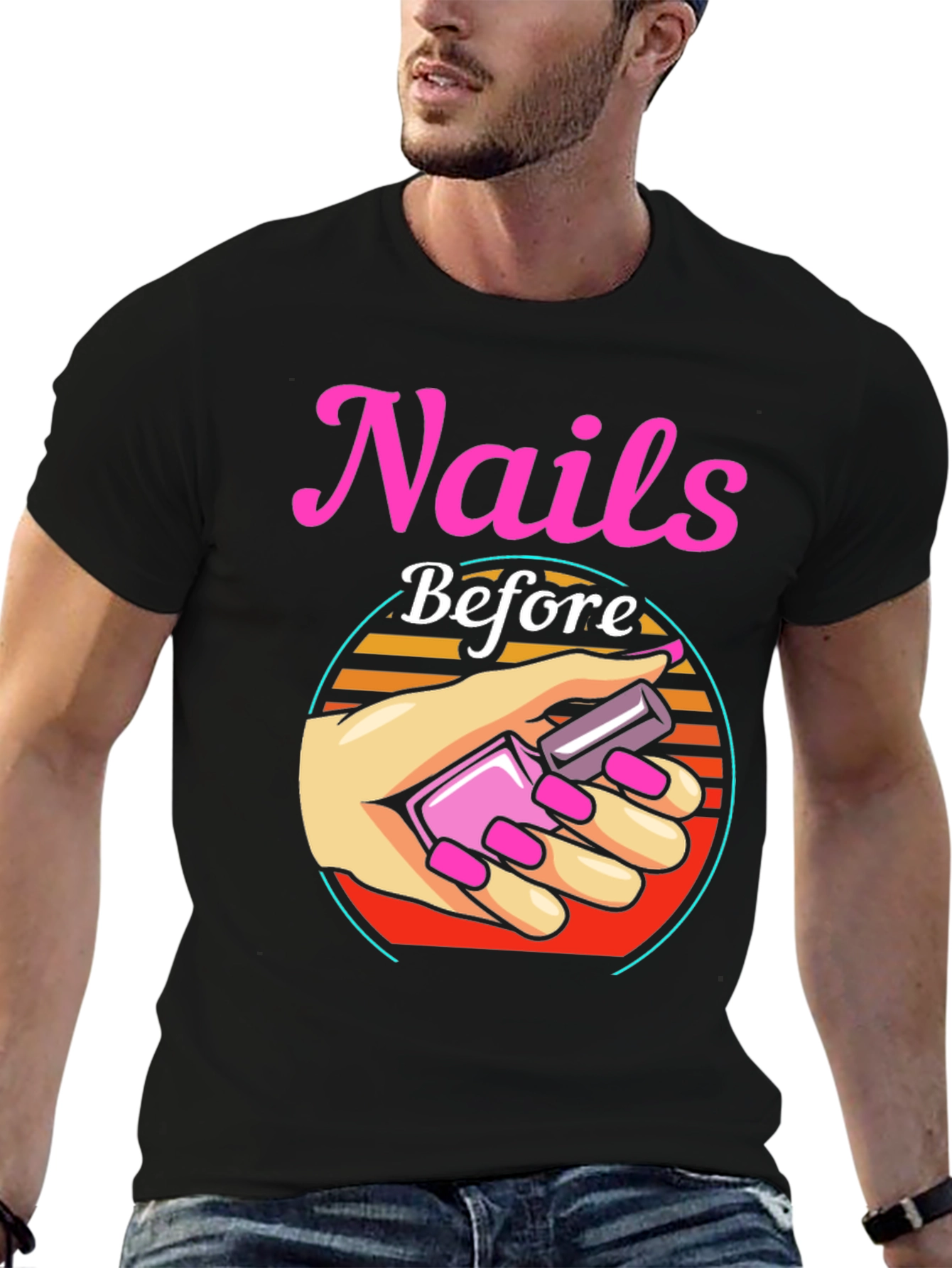 Black Nails Before Anything T-Shirt view 6