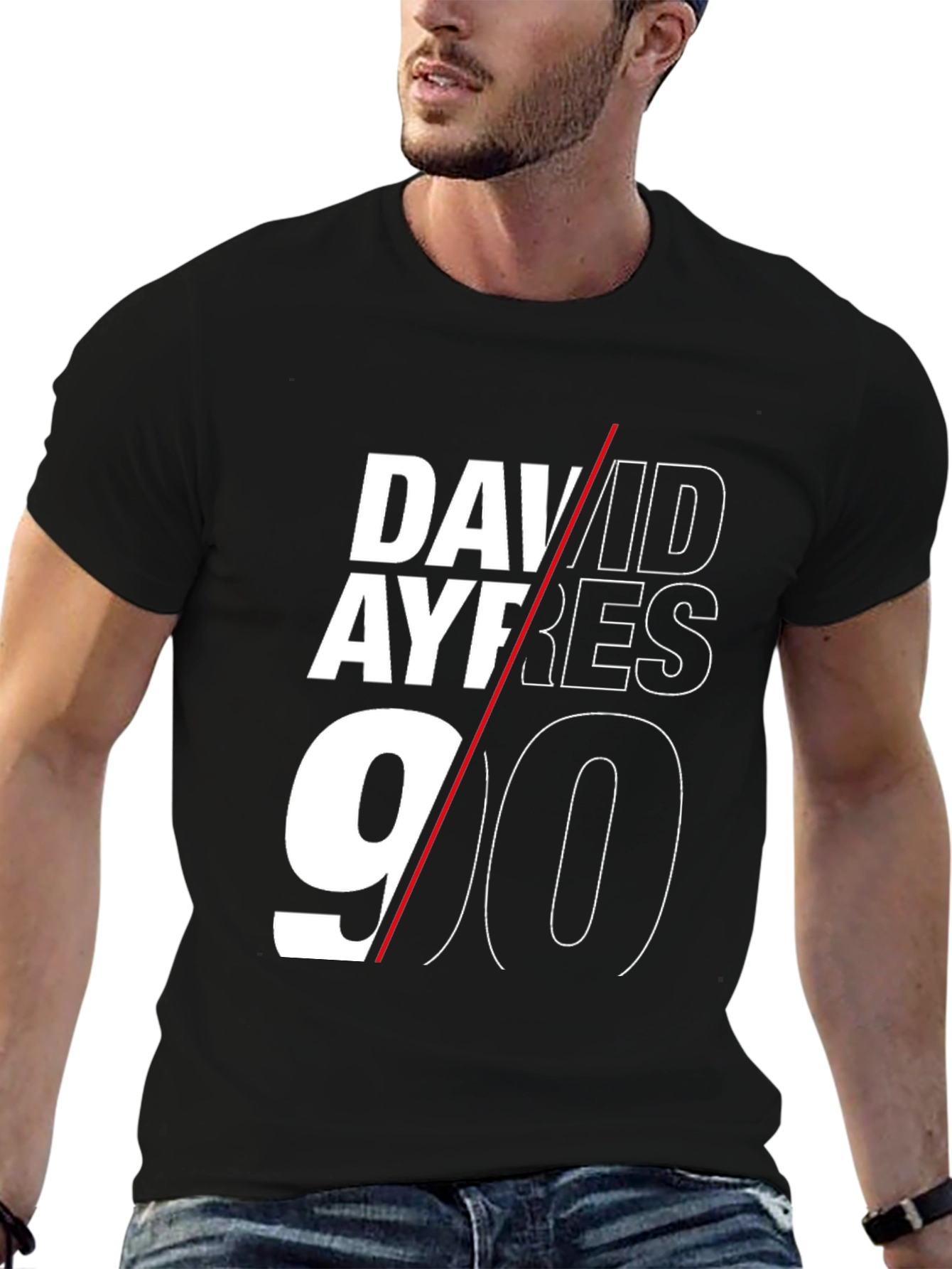 Black David Ayres 90 Black Graphic T-Shirt view 6