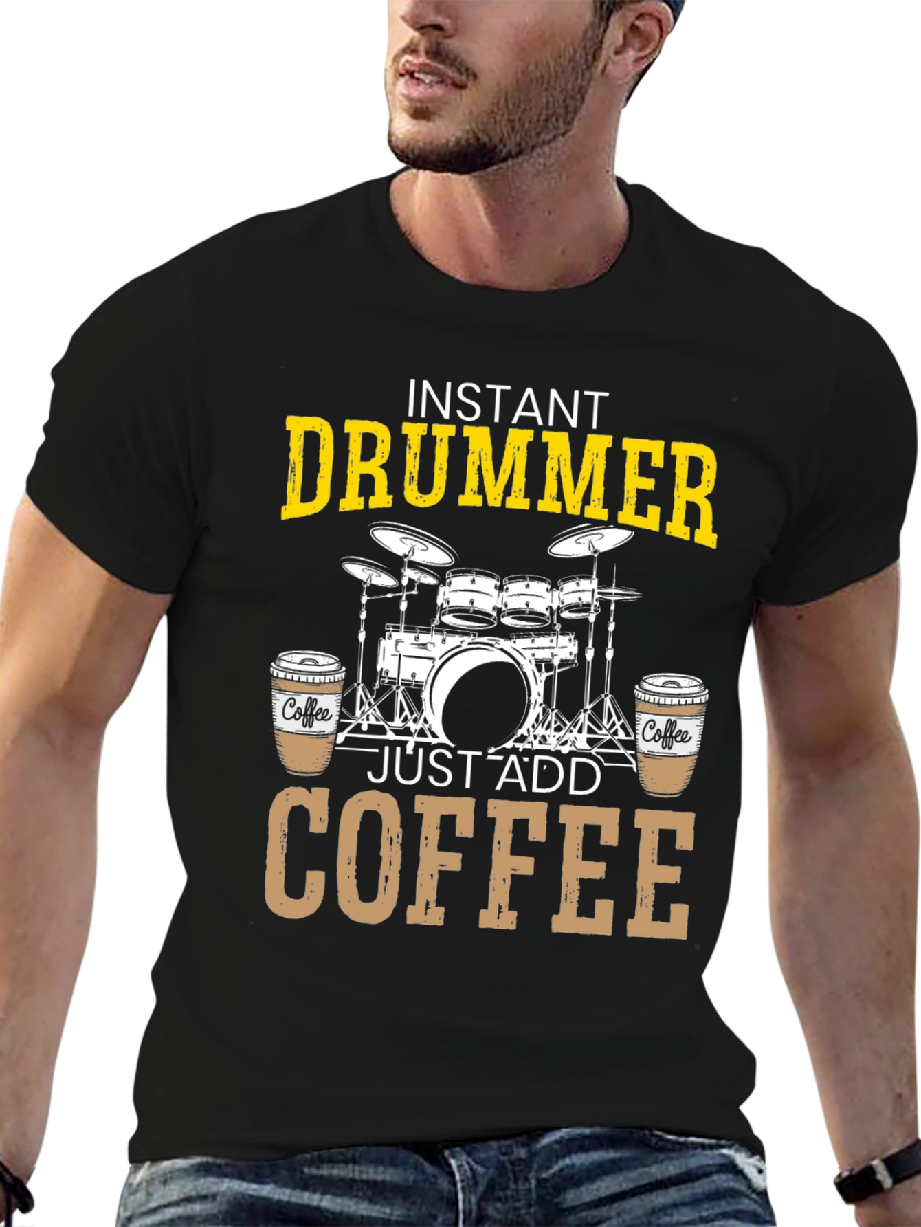 Instant Drummer Just Add Coffee T-Shirt - 6