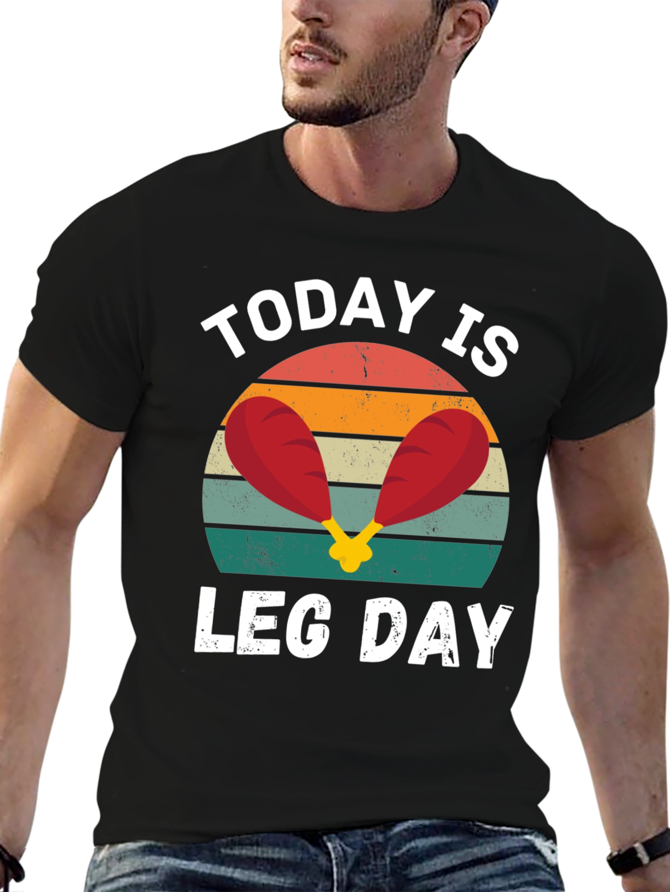Black Today is Leg Day T-Shirt view 6