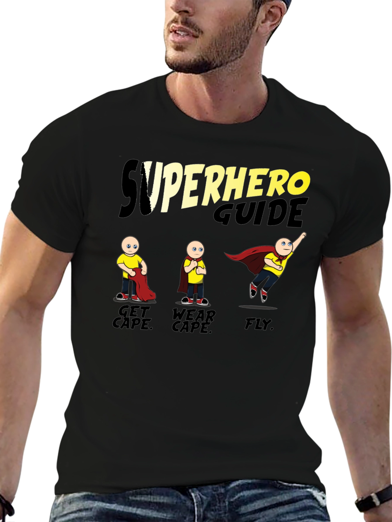 Black Superhero Guide T-Shirt view 6