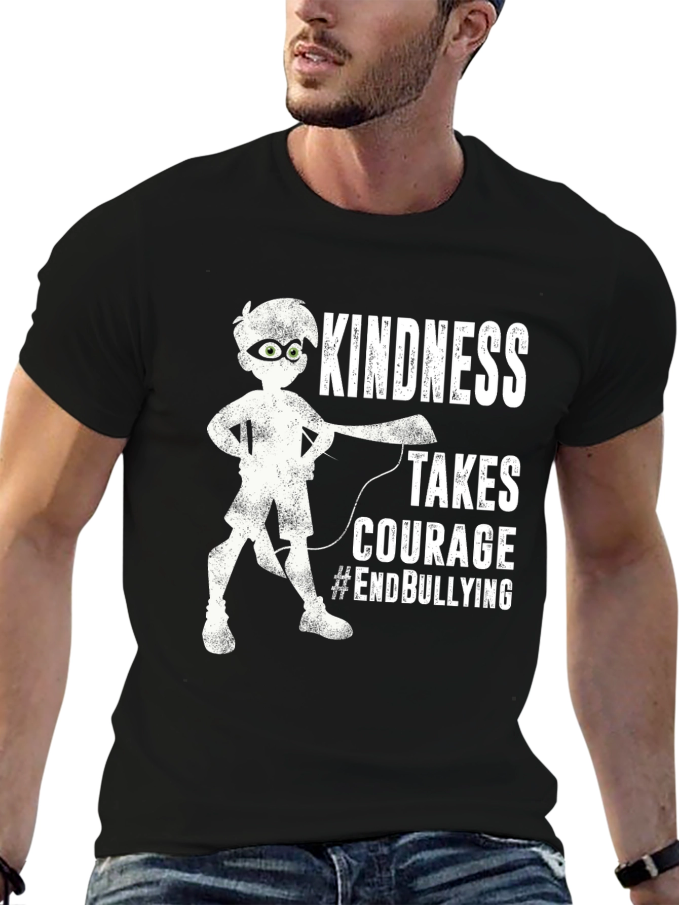 Black Kindness Takes Courage T-Shirt - End Bullying view 6