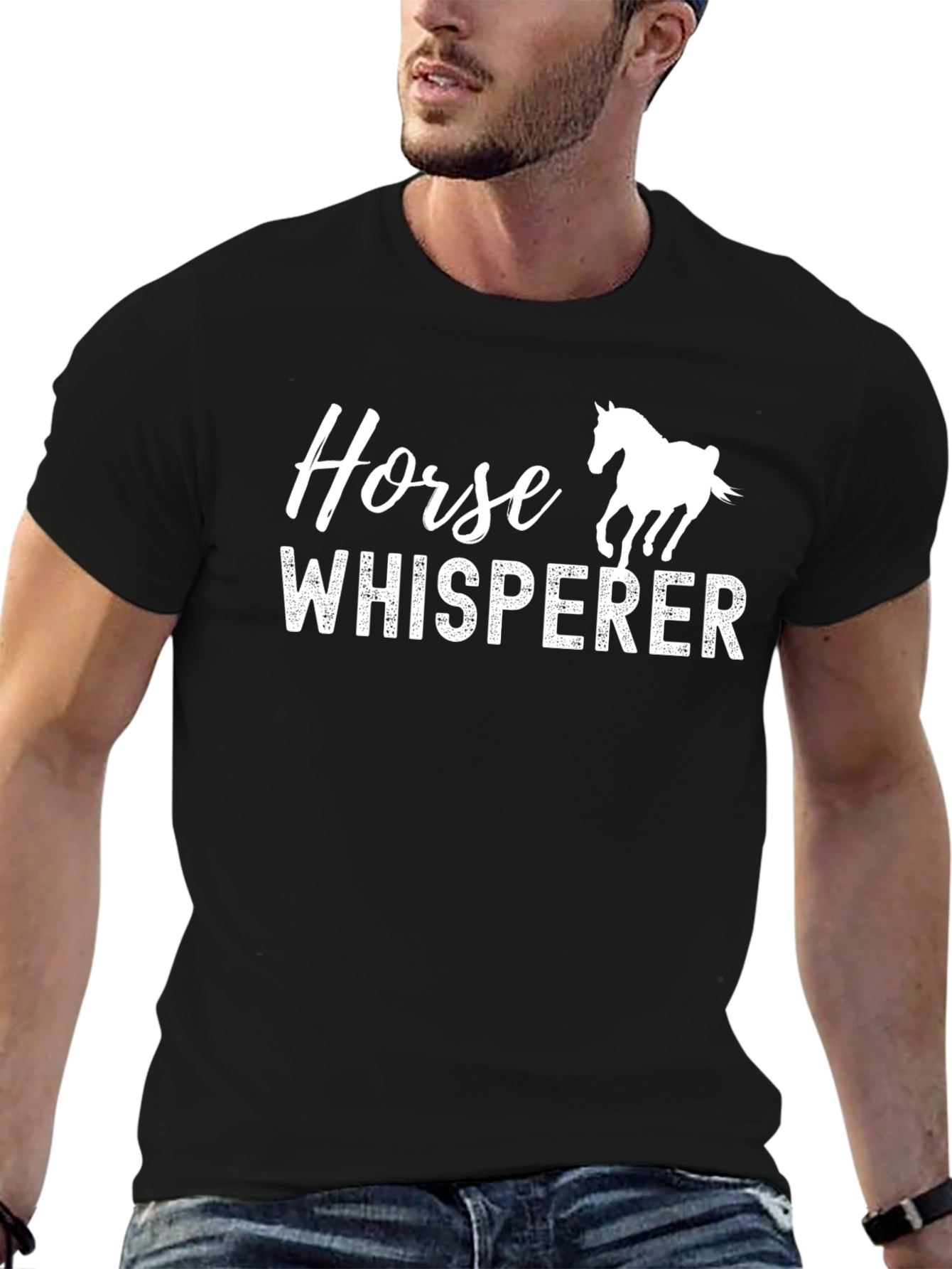 Black Horse Whisperer Graphic T-Shirt - Equestrian Style view 6