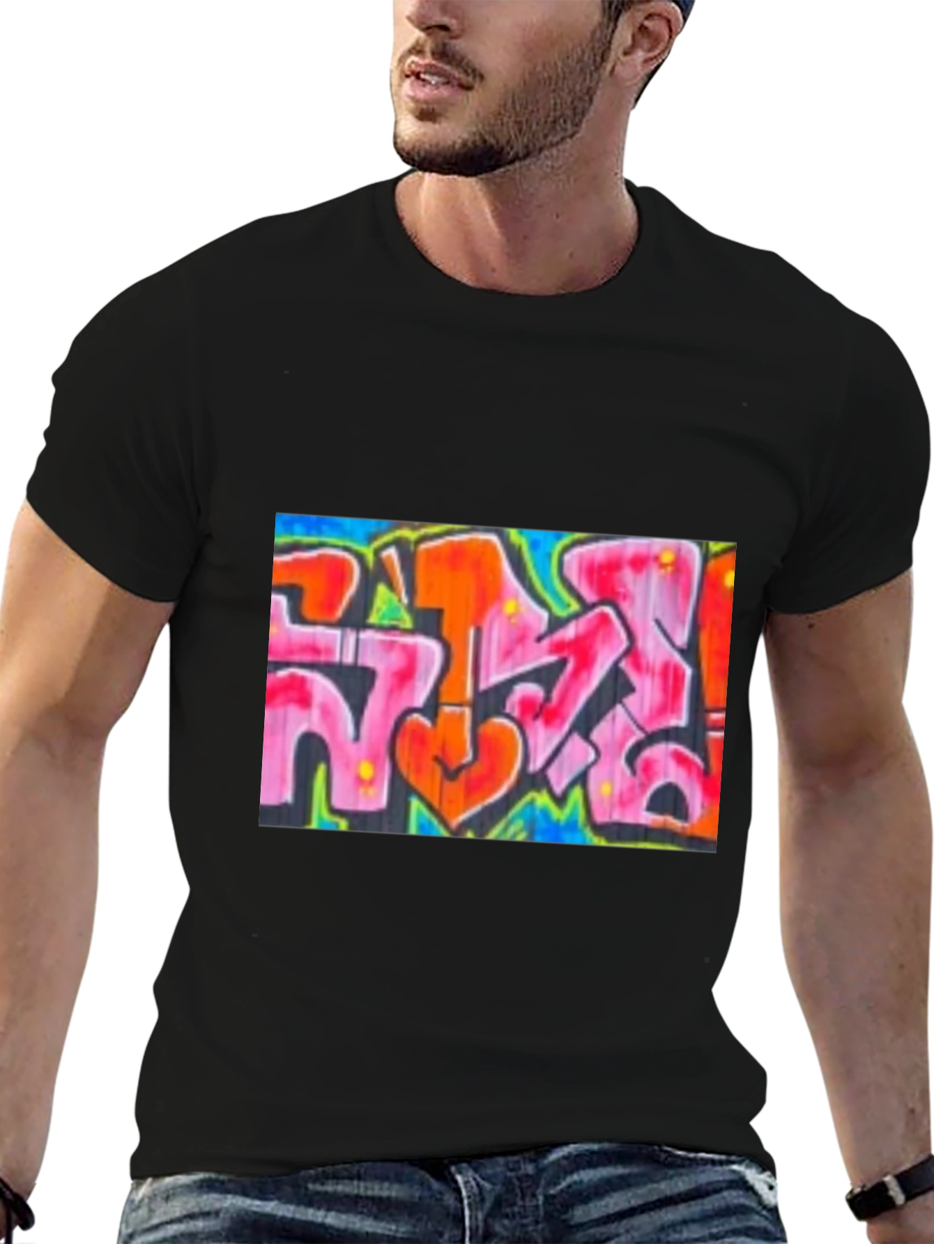 Black Graffiti Art Tee - Unique Street Style view 6