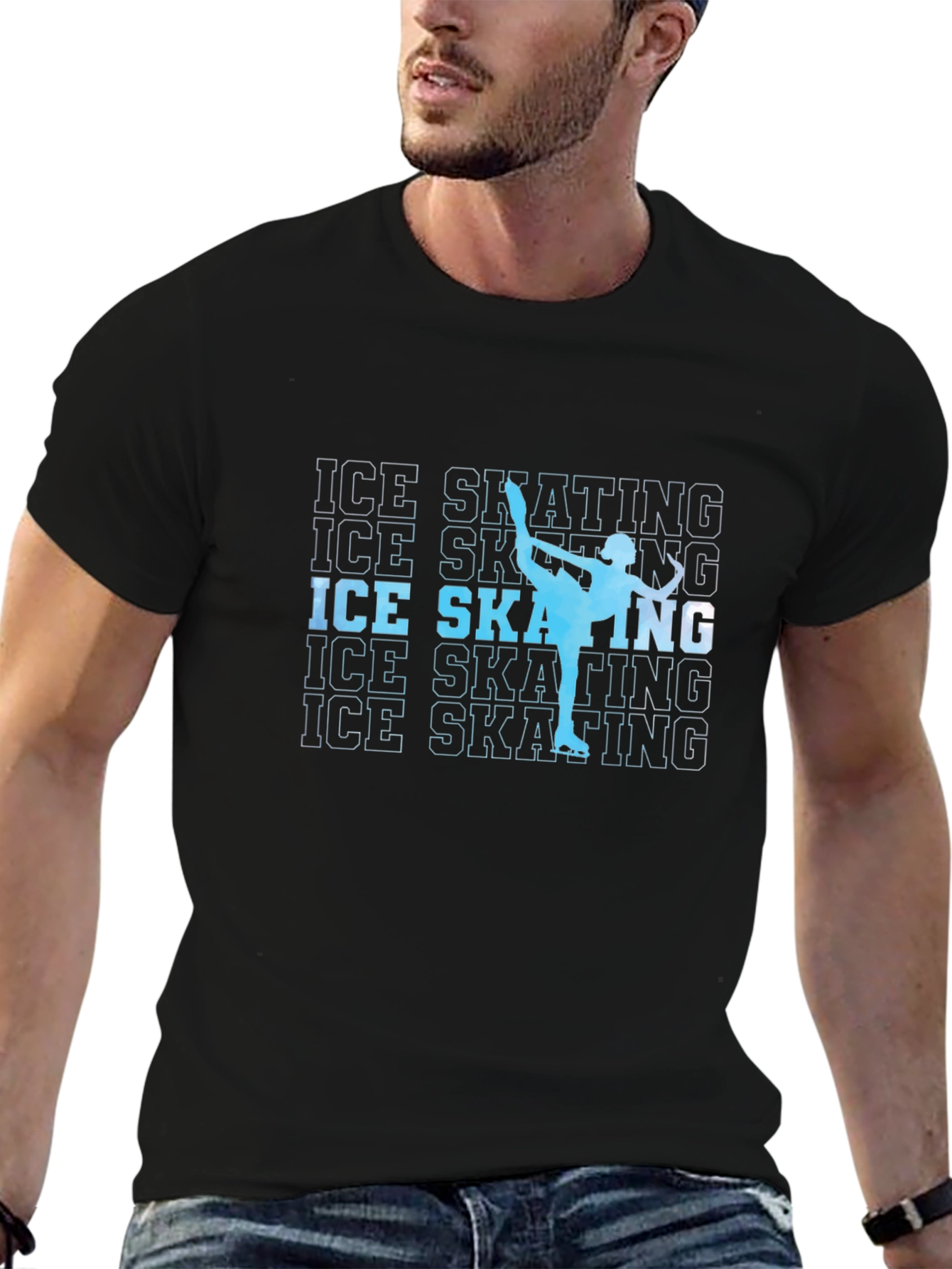 Ice Skating Silhouette Graphic T-Shirt - 6