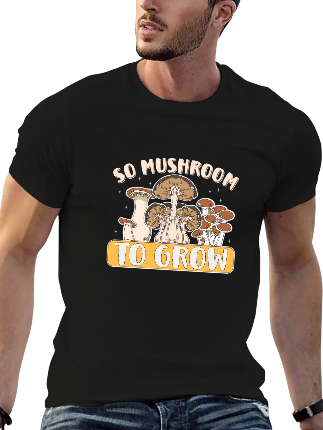 Black So Mushroom To Grow Graphic Tee view 6