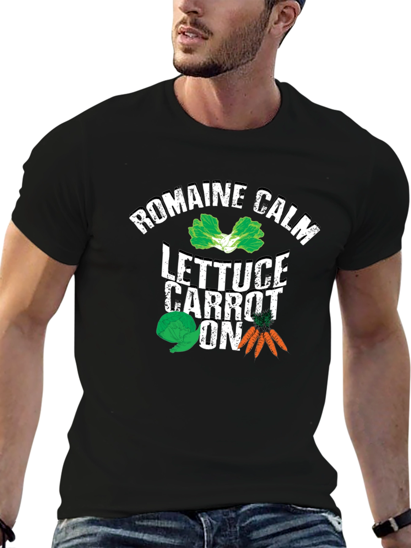 Romaine Calm Lettuce Carrot On Graphic T-Shirt - 6
