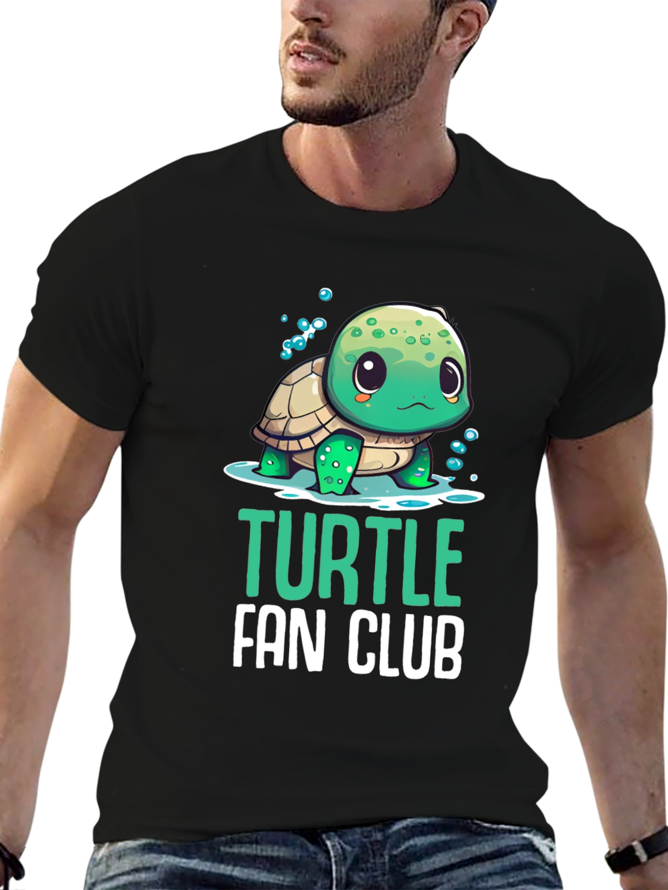 Black Turtle Fan Club Black T-Shirt view 6