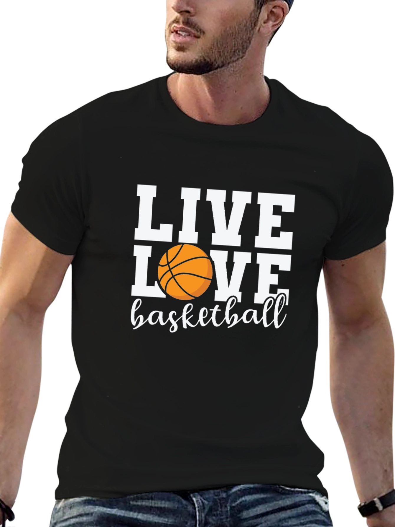 Black Live Love Basketball T-Shirt - Black Graphic Tee view 6