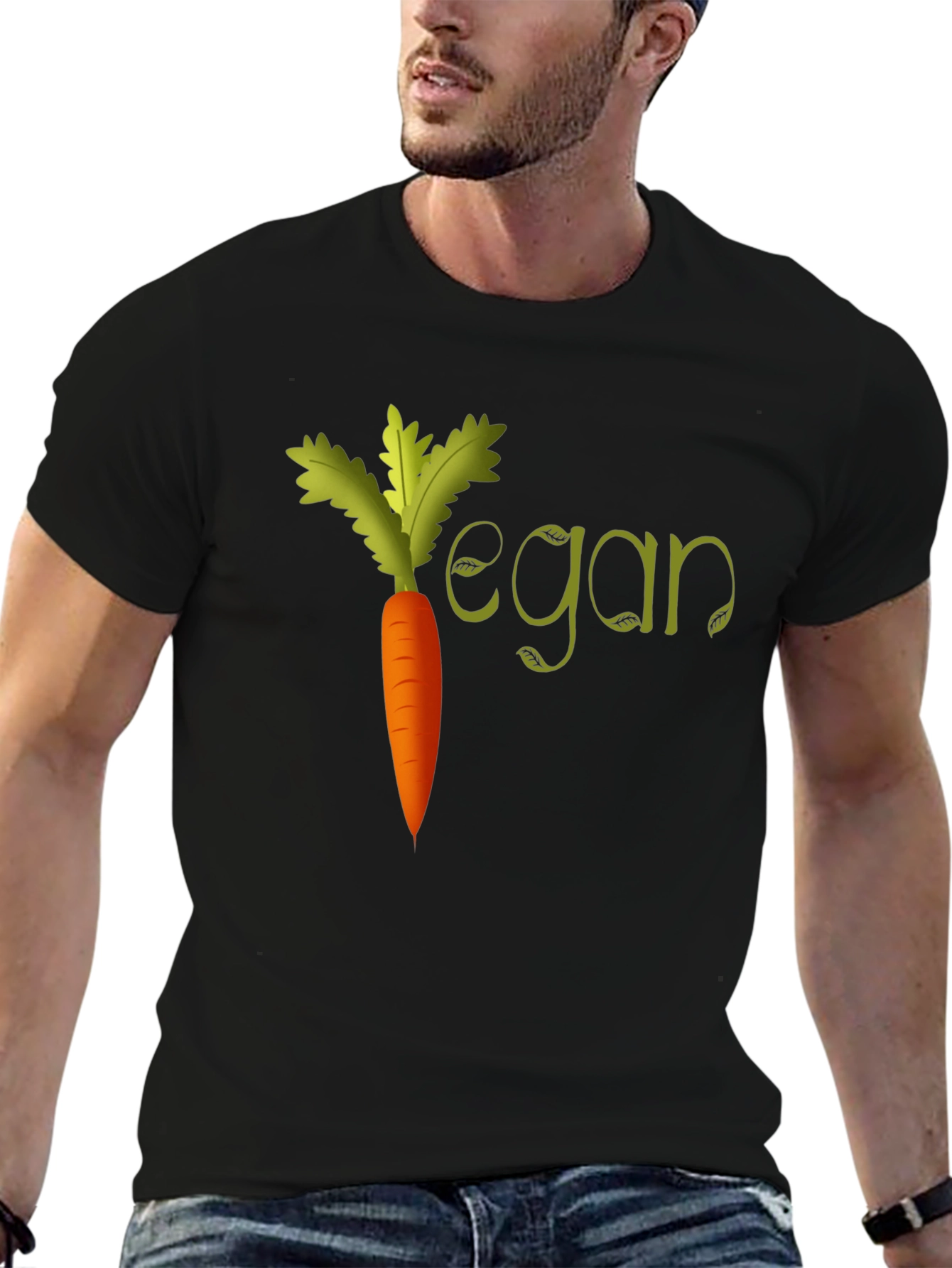 Black Vegan Carrot T-Shirt view 6