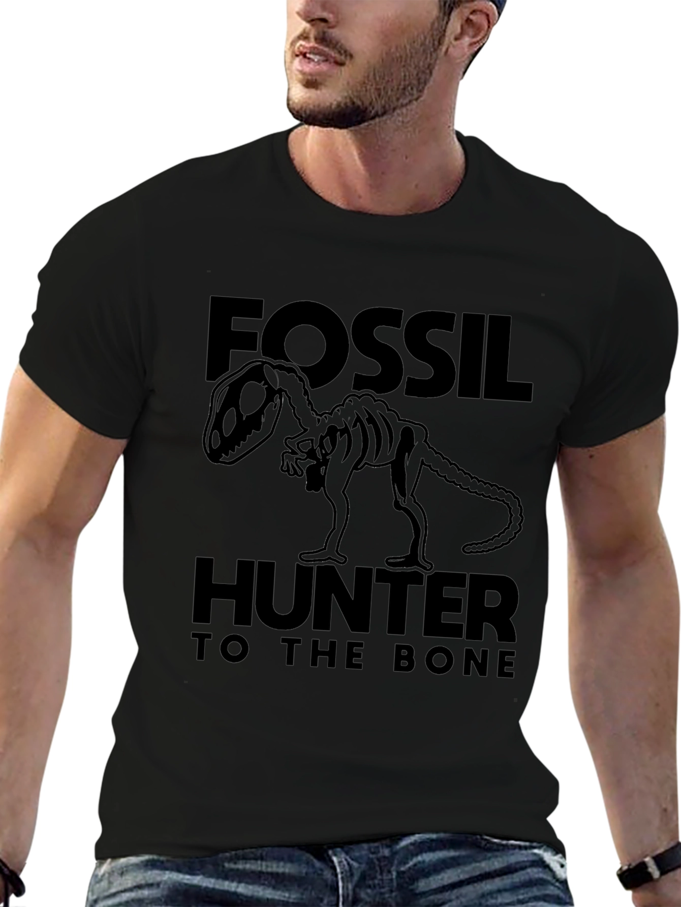 Black Fossil Hunter Dinosaur T-Shirt view 6
