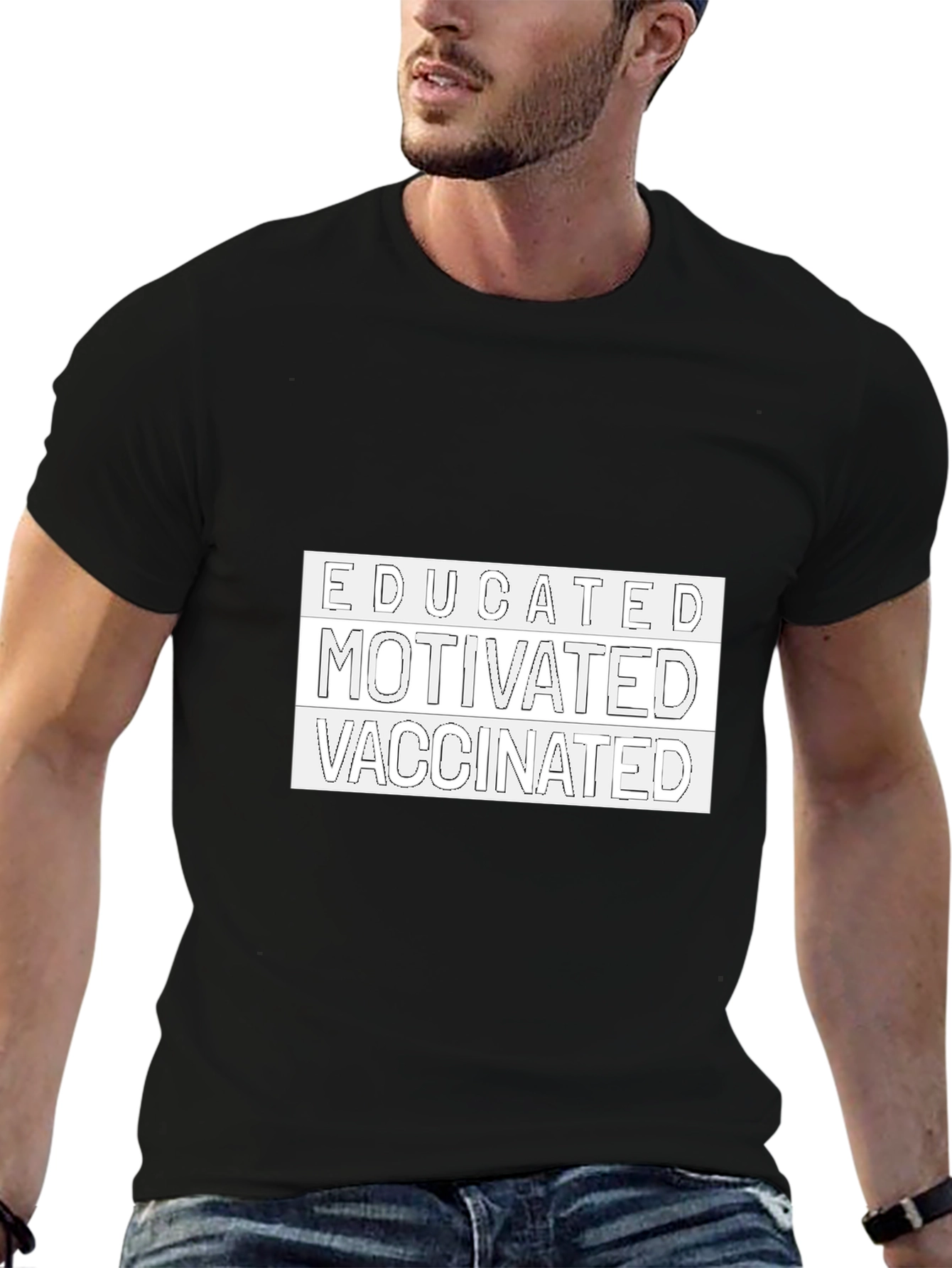 Black Educated Motivated Vaccinated Tee view 6