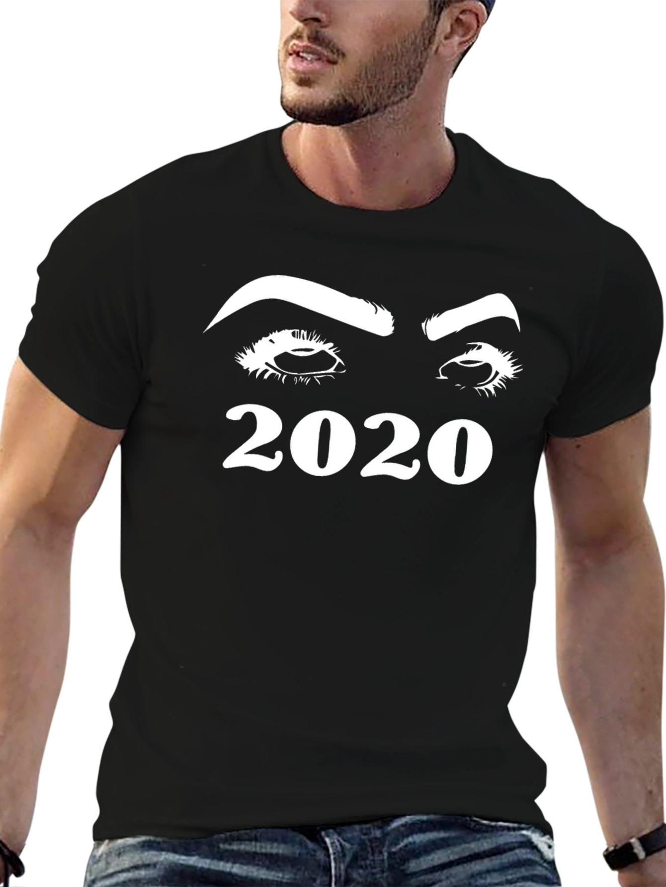 Black 2020 Eyes Graphic T-Shirt - Black view 6