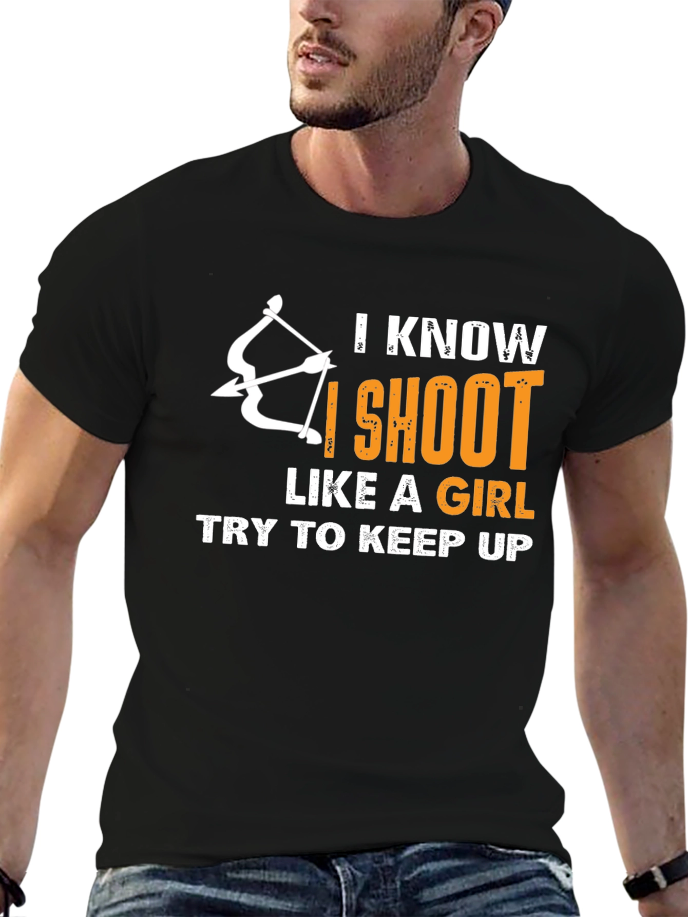 Black Archery Humor T-Shirt: I Shoot Like a Girl view 6