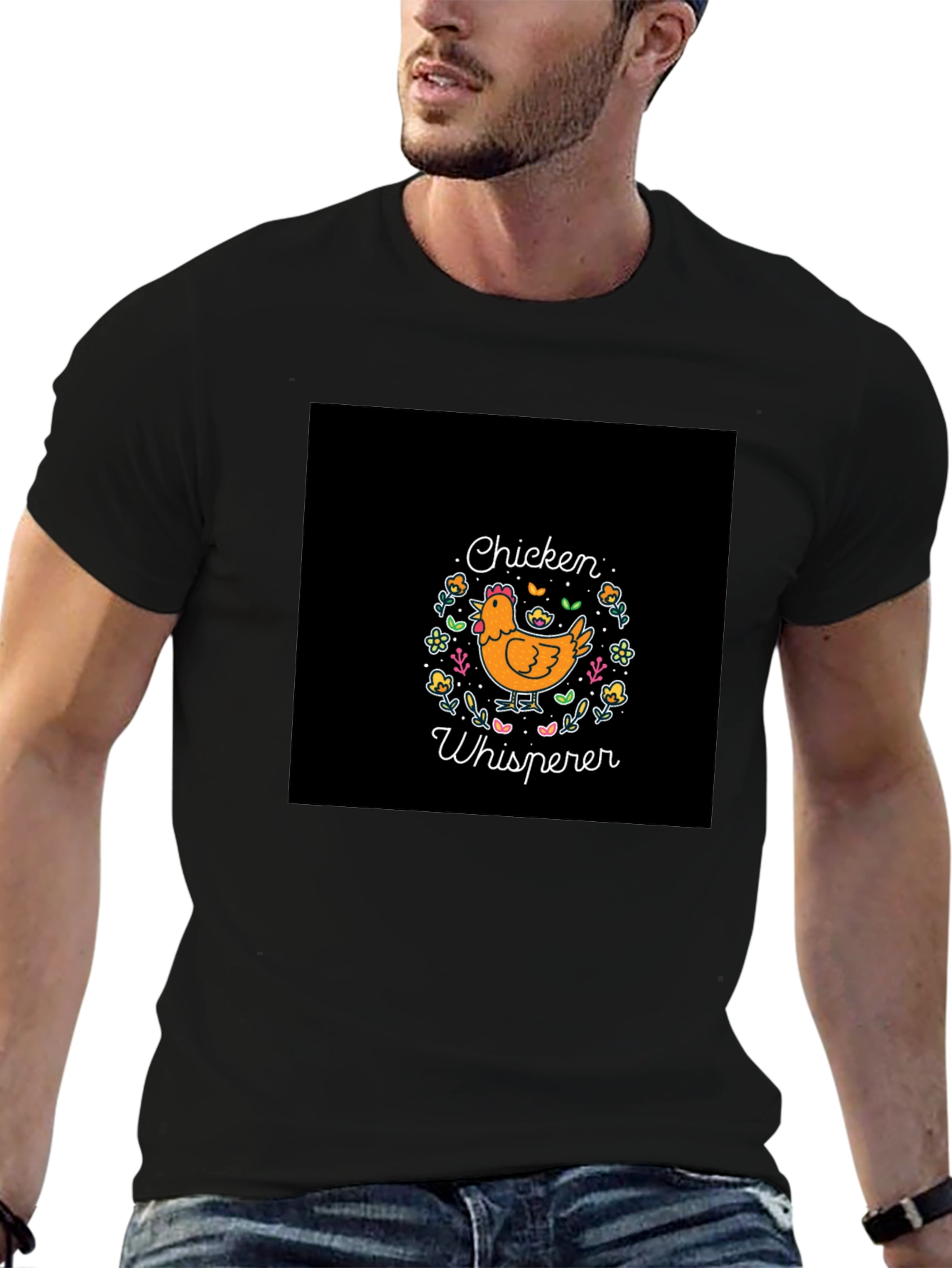 Black Chicken Whisperer Graphic T-Shirt - Soft & Stylish view 6