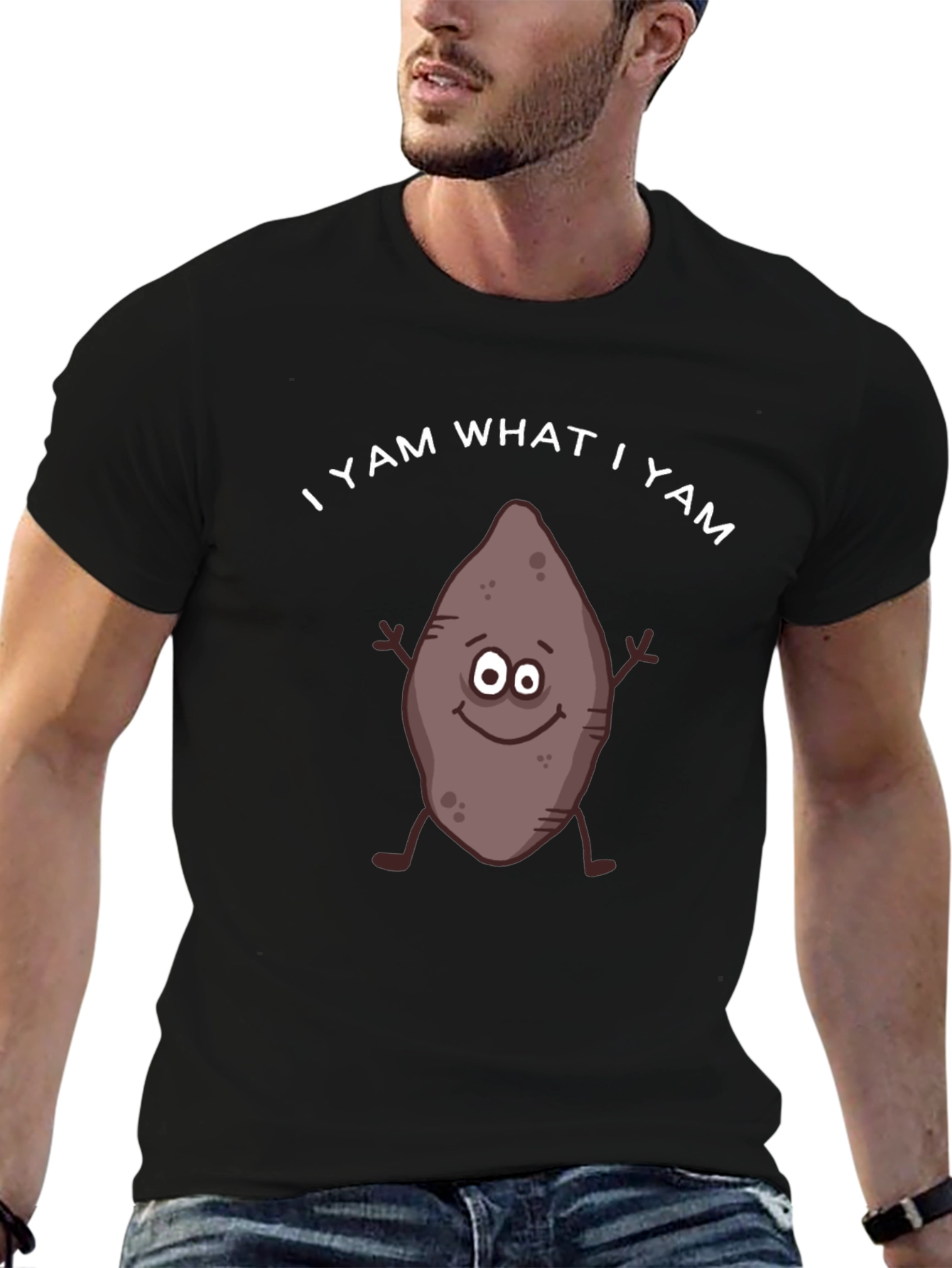 Black I Yam What I Yam Funny T-Shirt view 6