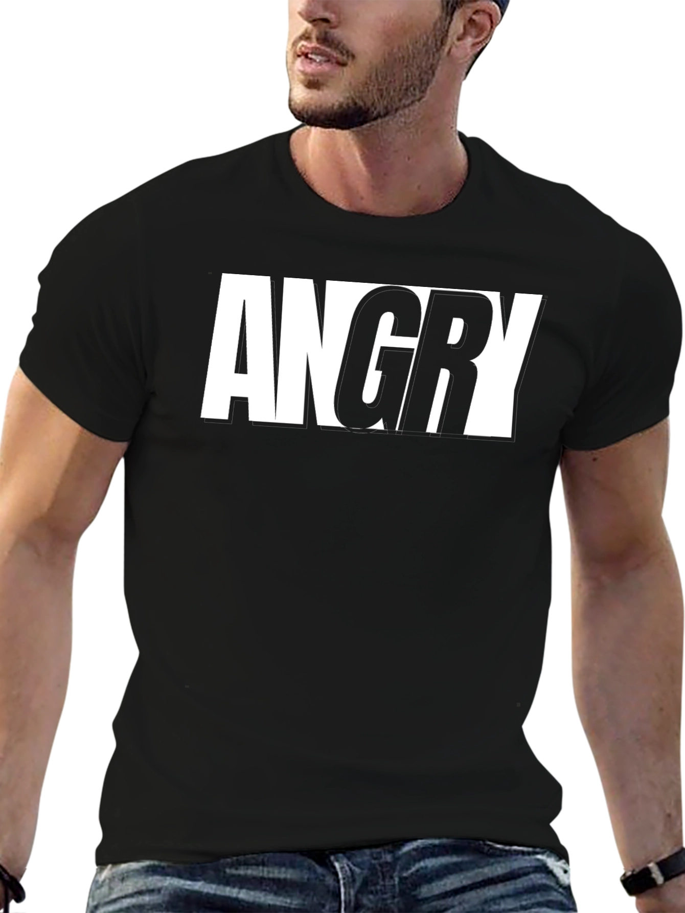 Black Angry Graphic T-Shirt - Bold Statement Tee view 6