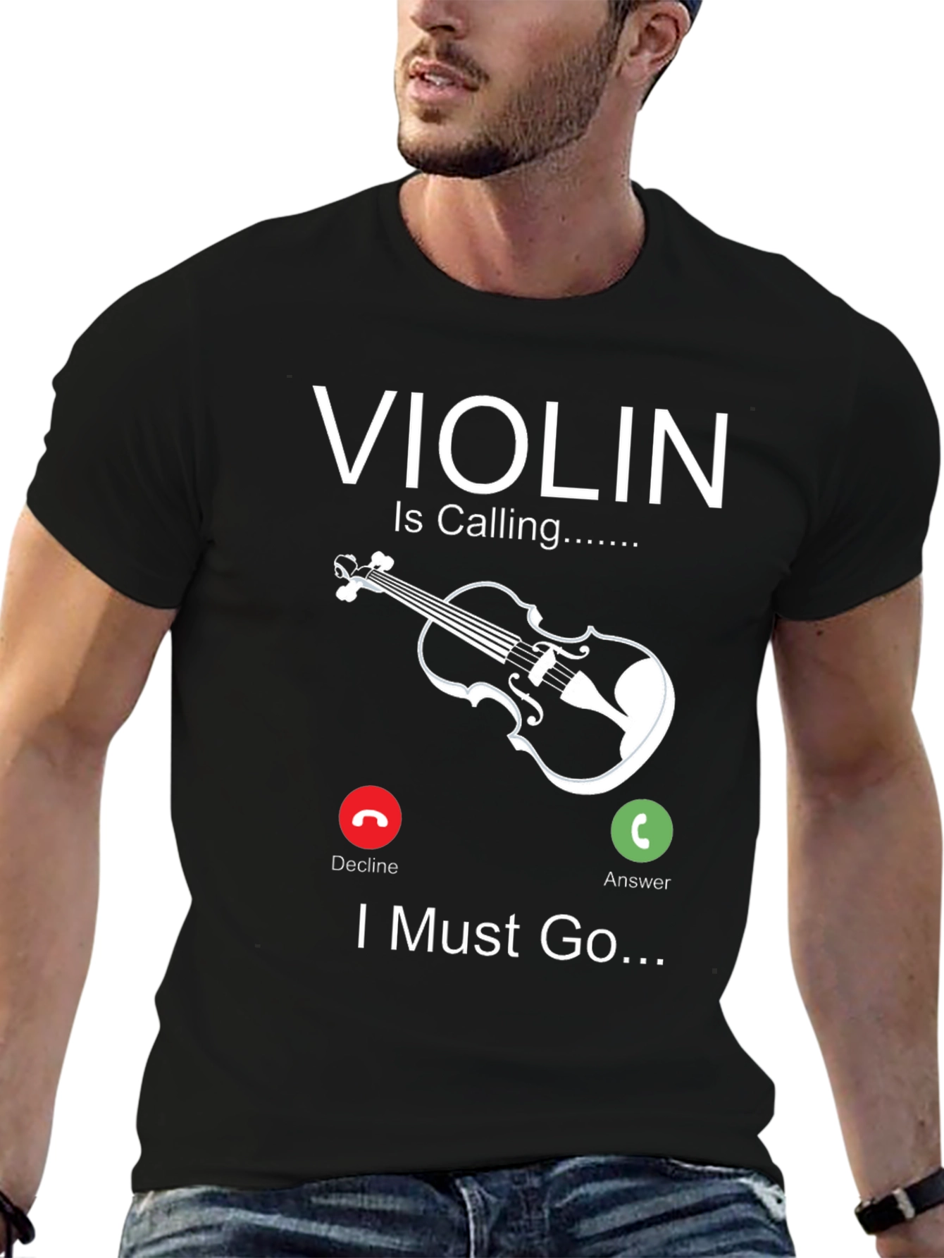 Black Violin is Calling Funny Music T-Shirt view 6