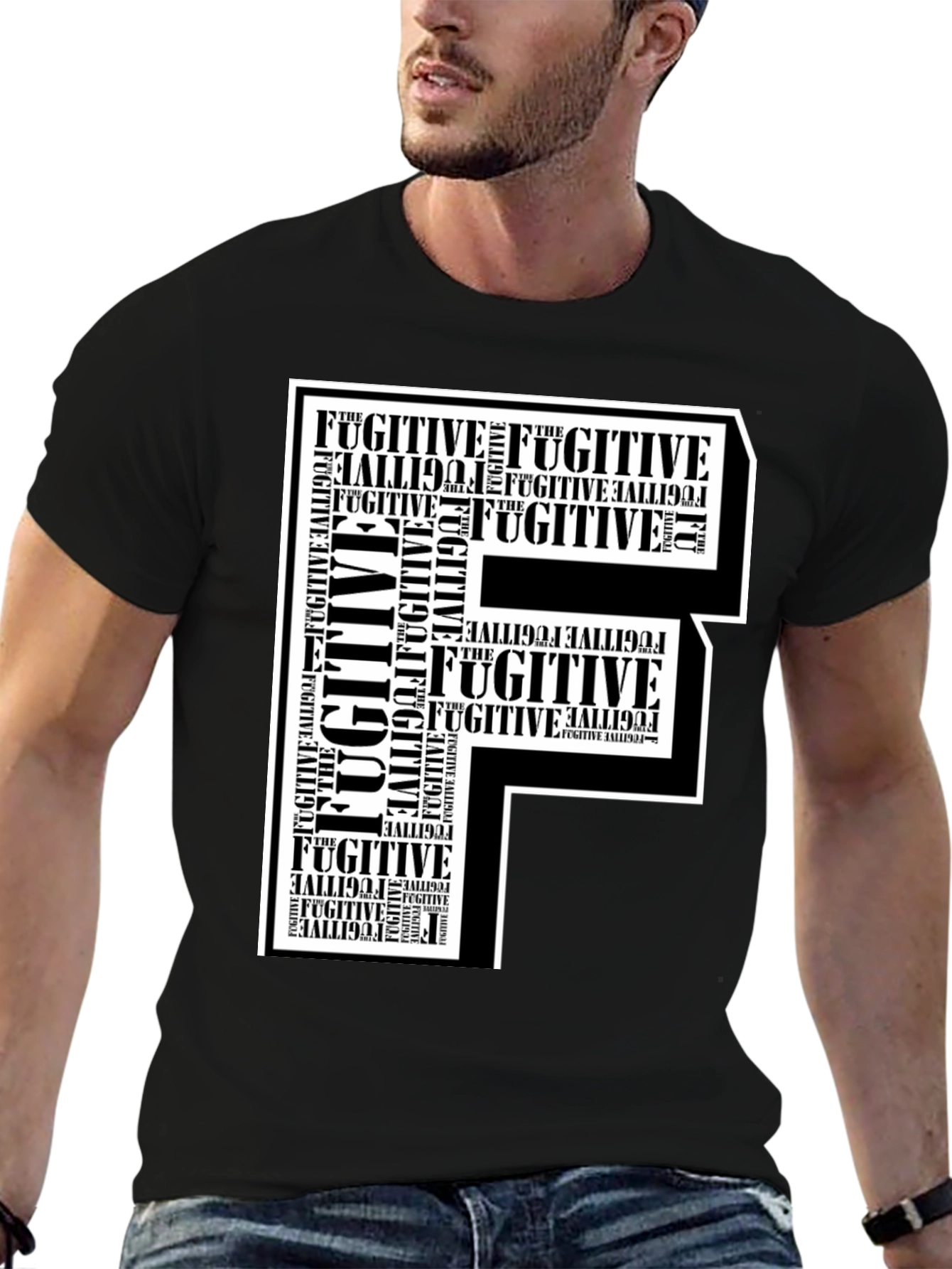 Fugitive F Graphic Print T-Shirt - 6