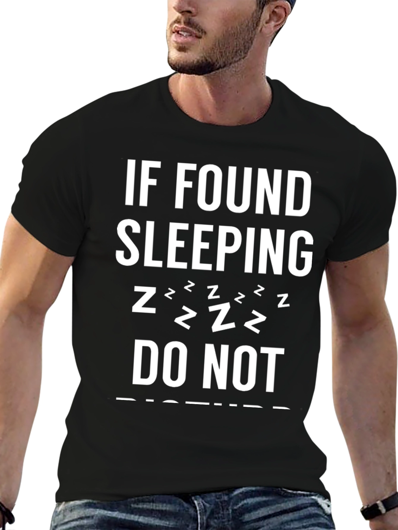 Black Funny Sleeping T-Shirt - Do Not Disturb! view 6